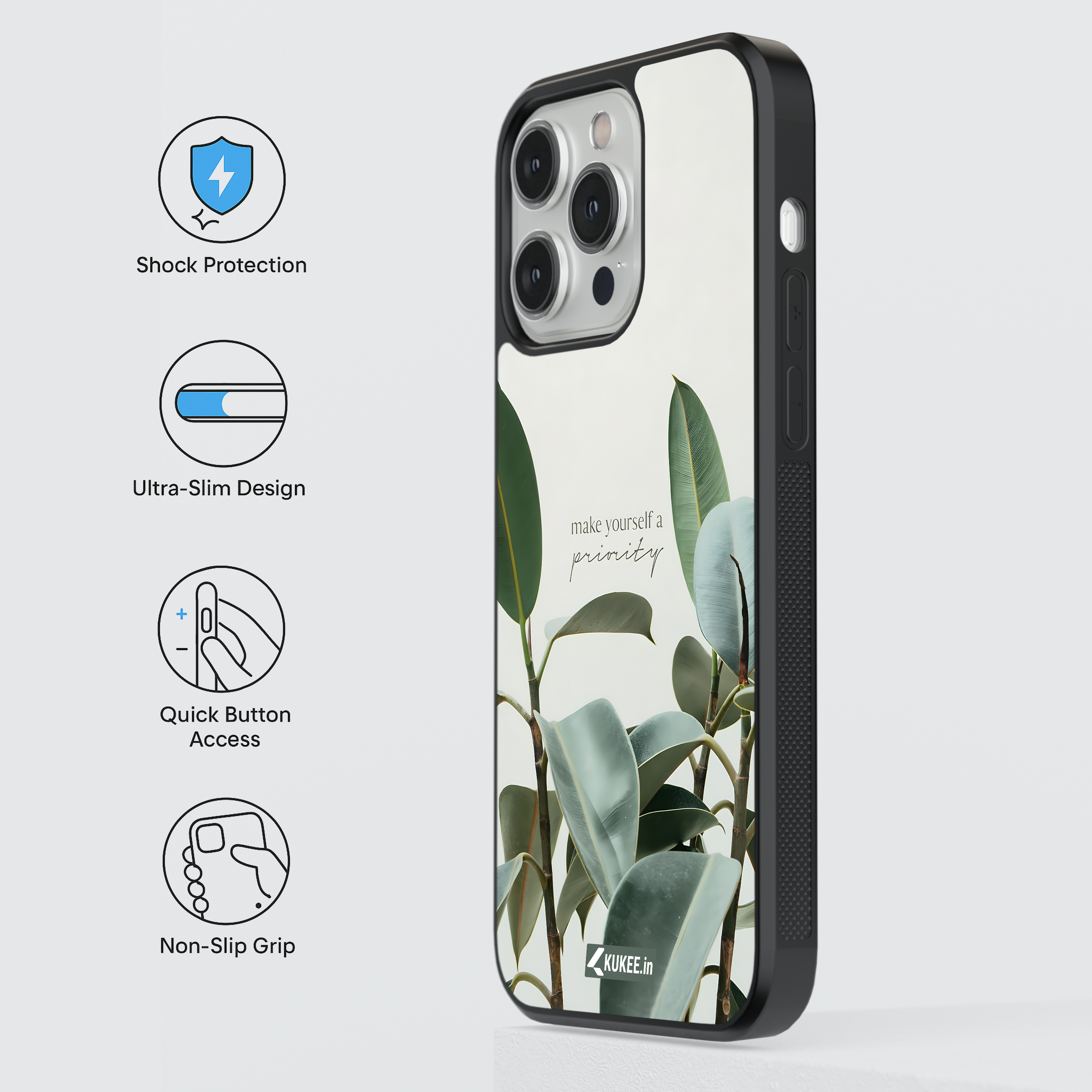 Make Yourself a Priority - Rubber Plant Mobile Cover - Self-Love Reminder