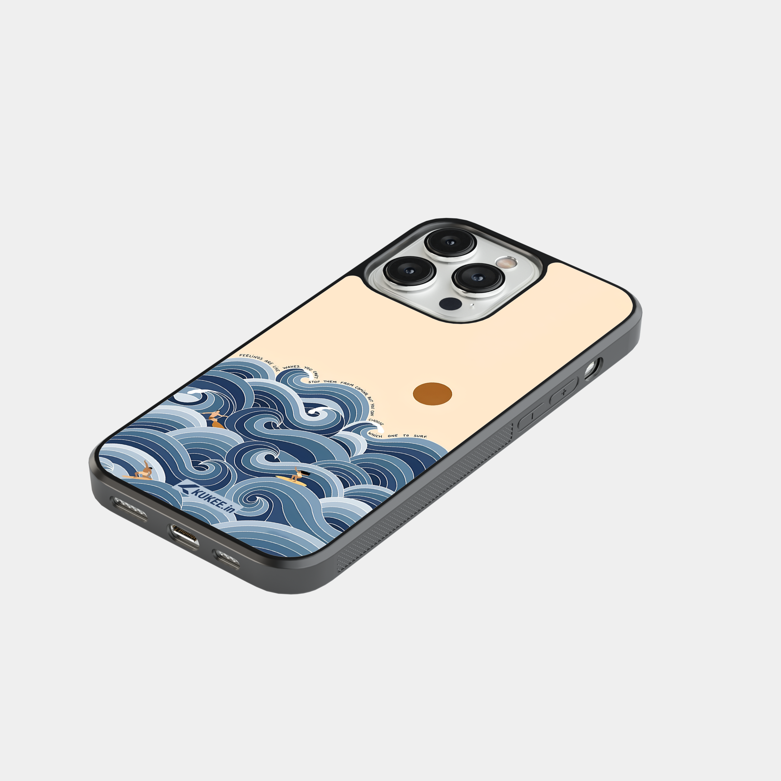 Feelings are like waves - Emotional Well-being Mobile Cover - Ocean and Surfers Design