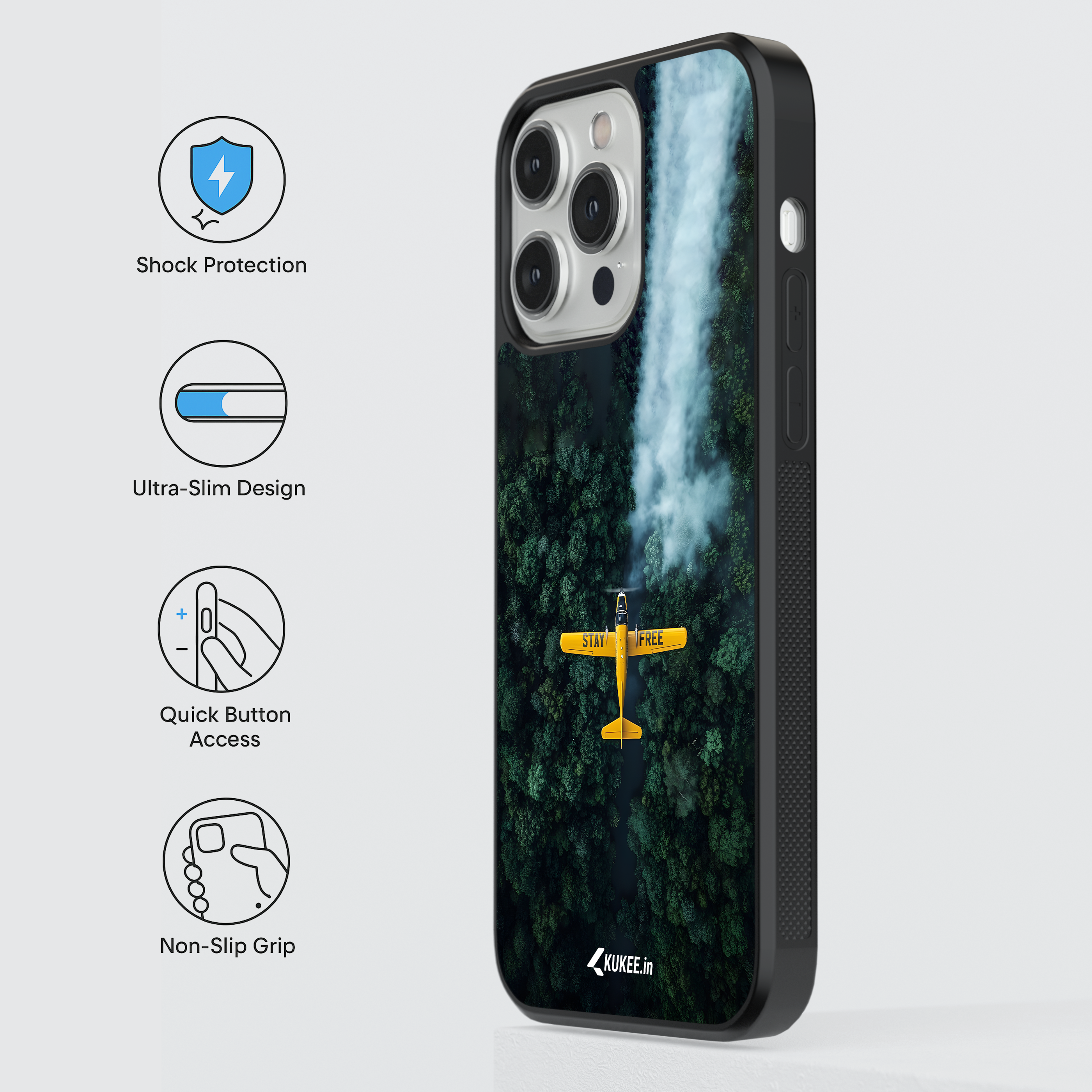 Stay Free - Nature and Freedom Mobile Cover - Yellow Airplane