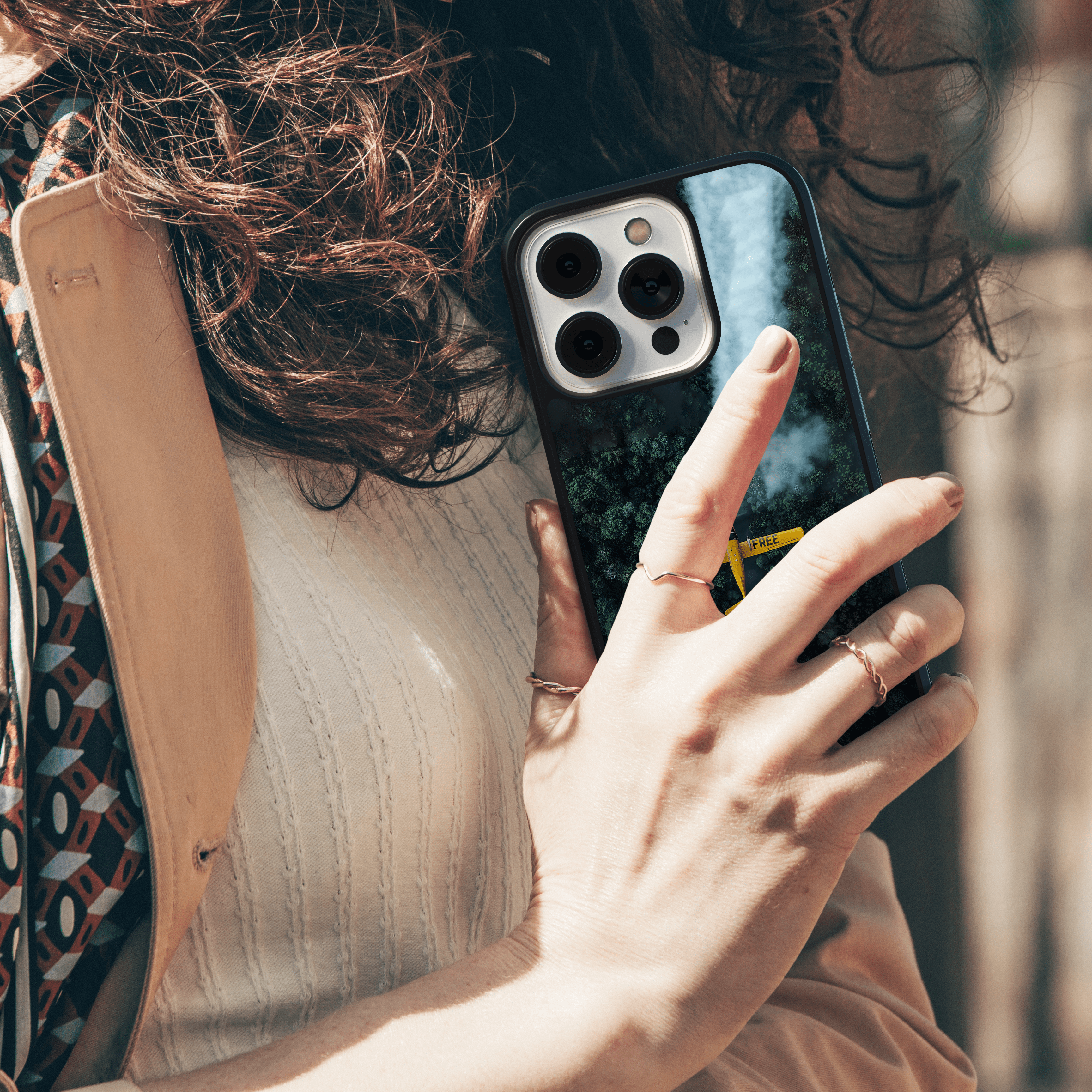 Stay Free - Nature and Freedom Mobile Cover - Yellow Airplane