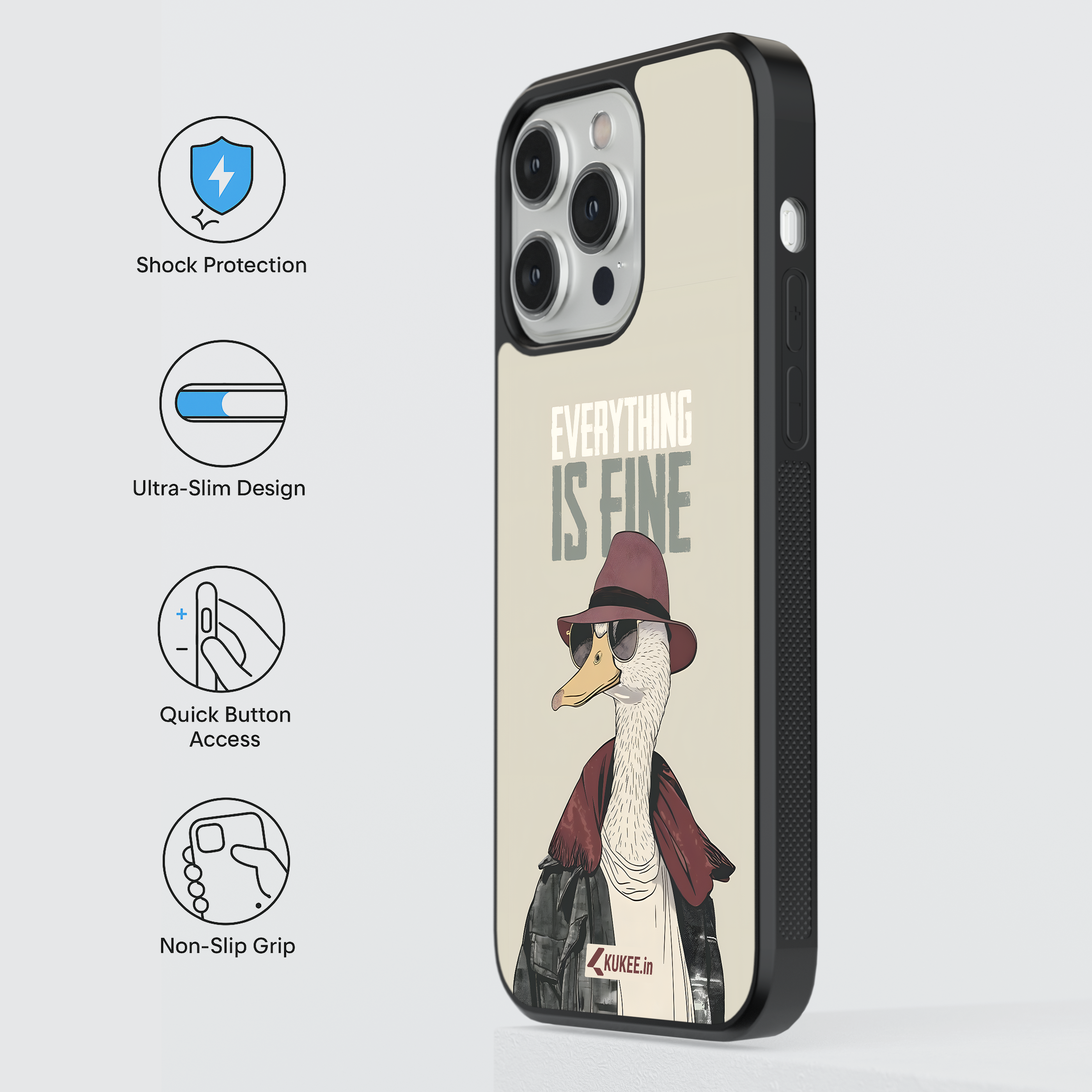 Everything is Fine - Humorous Duck in Sunglasses and Hat Mobile Cover