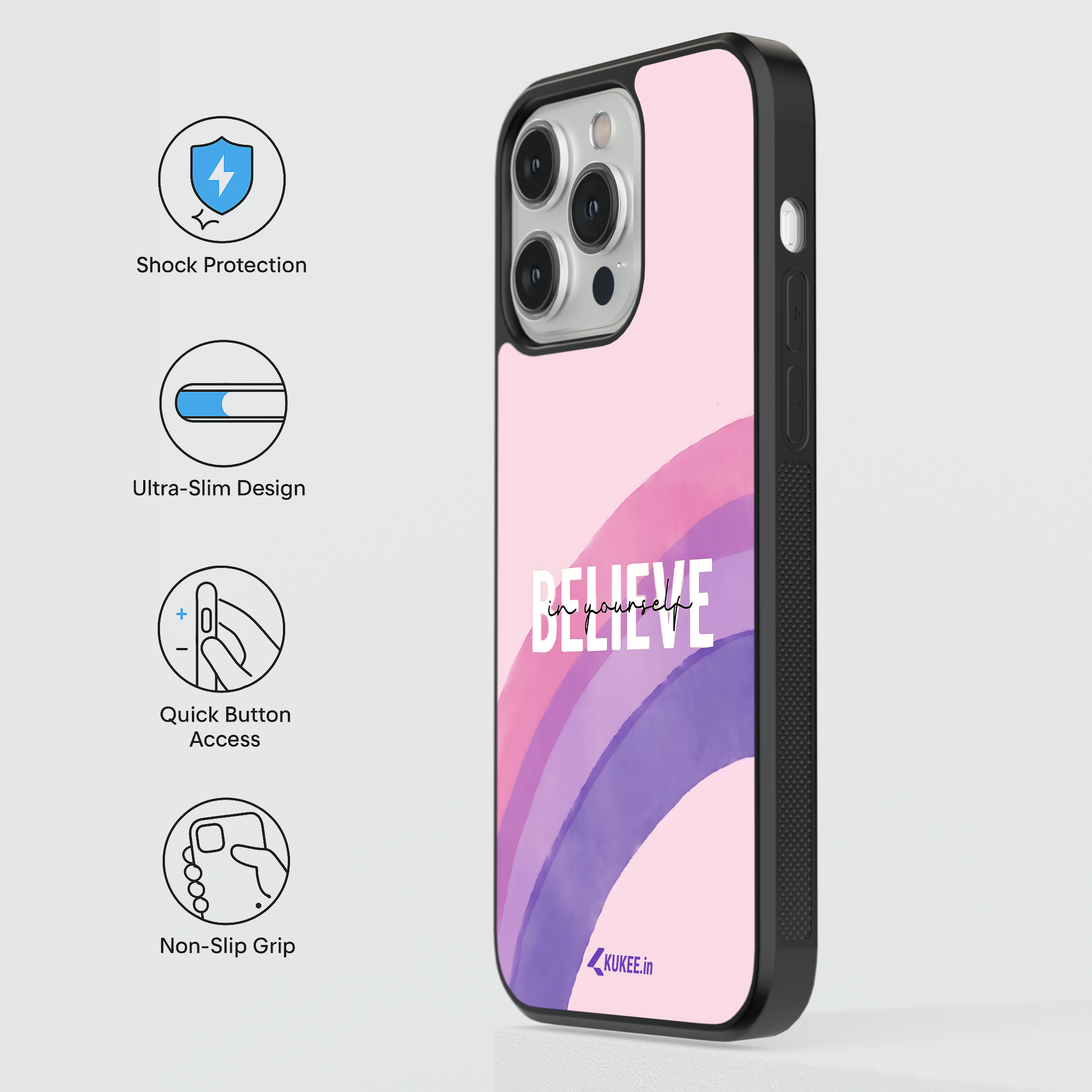 Believe in Yourself Design | Watercolor Rainbow Quote