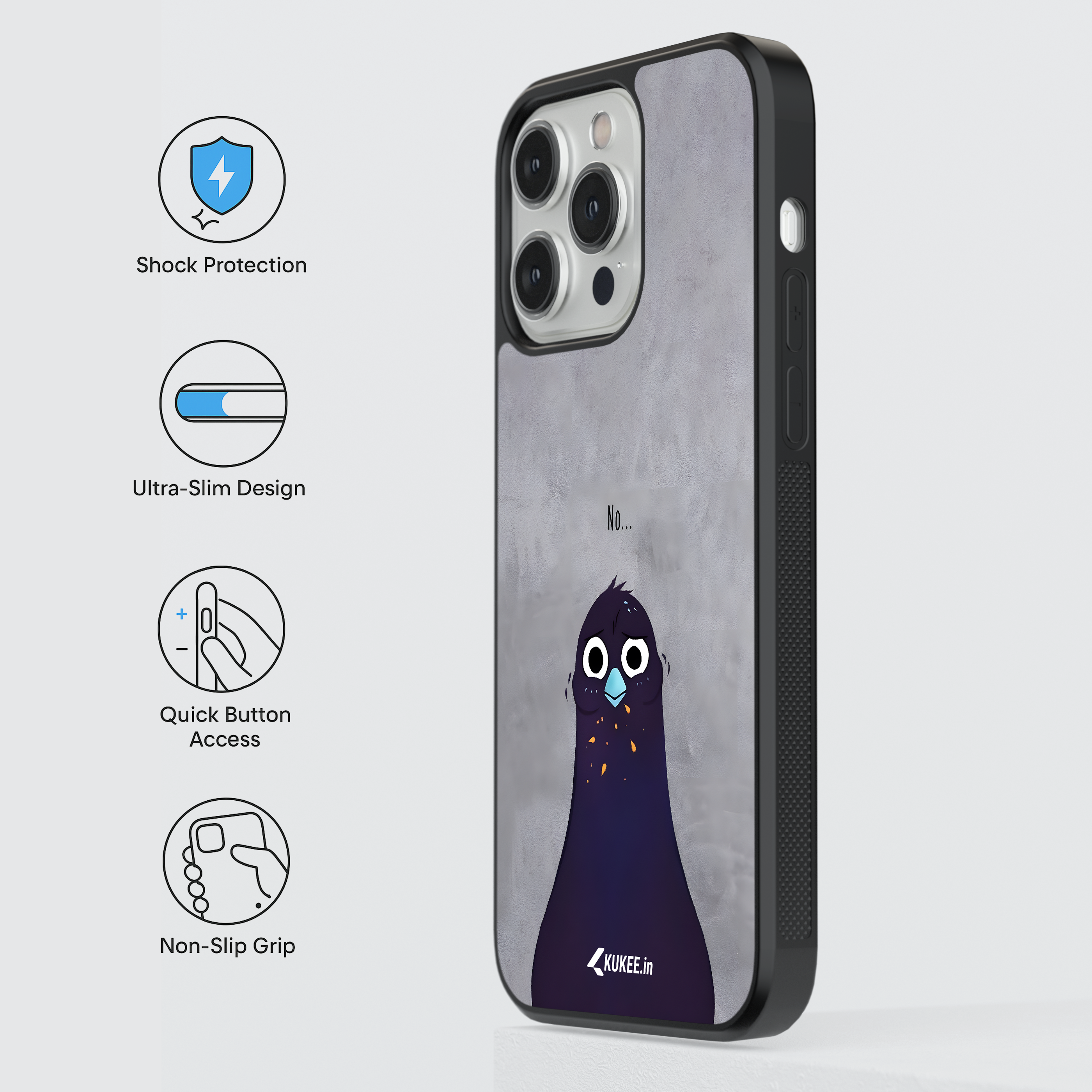 No - Humorous Pigeon Refusal Mobile Cover - Sarcastic Design