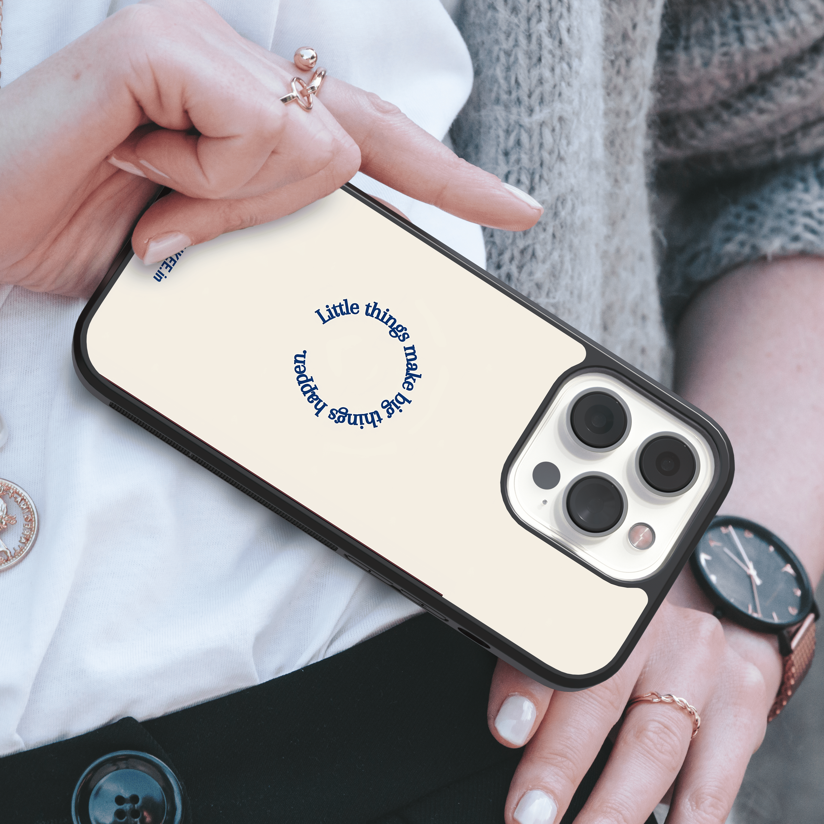 Little things make big things happen - Positive Growth Quote Mobile Cover