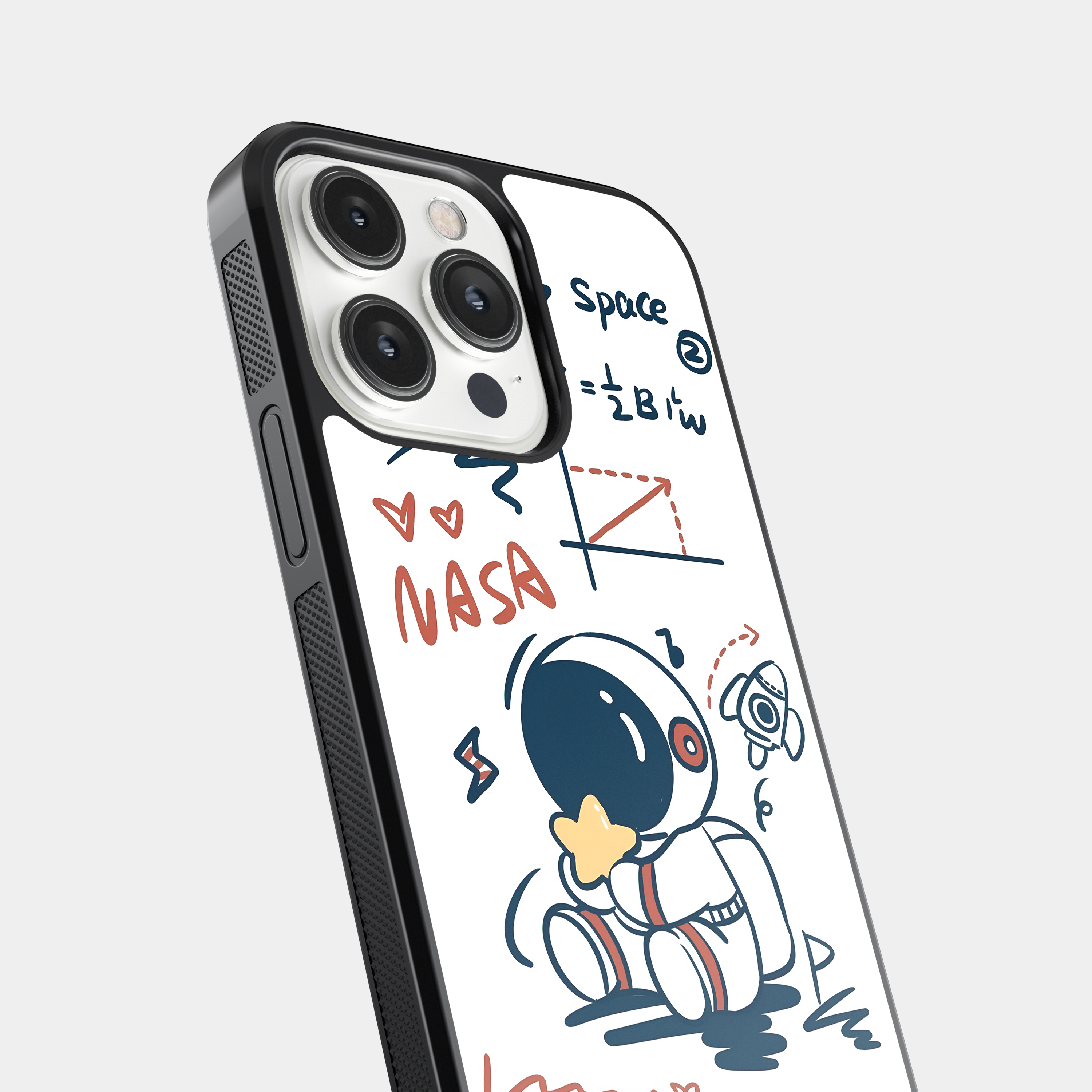 Cute Astronaut Holding Star Mobile Case - Space Doodle Art