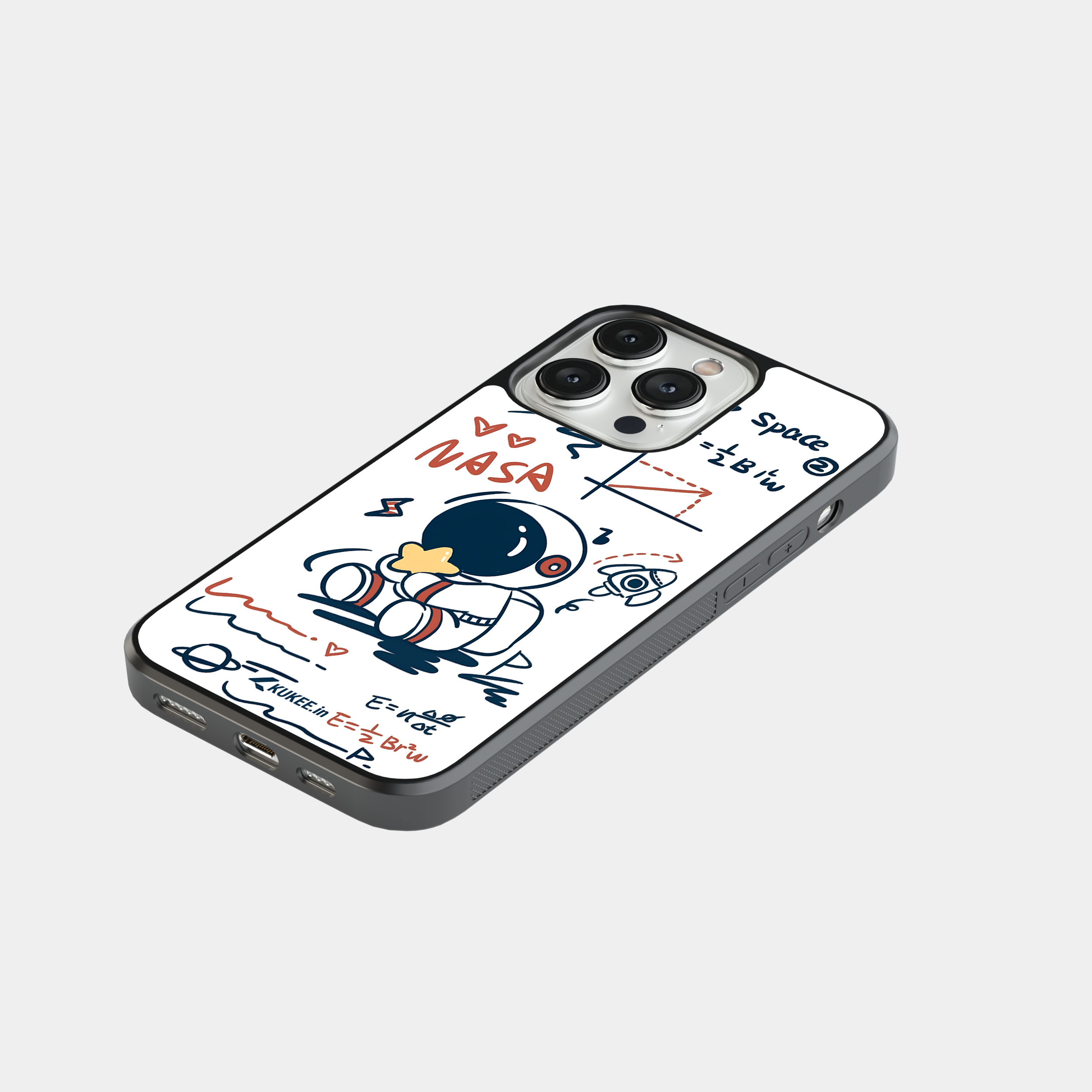 Cute Astronaut Holding Star Mobile Case - Space Doodle Art