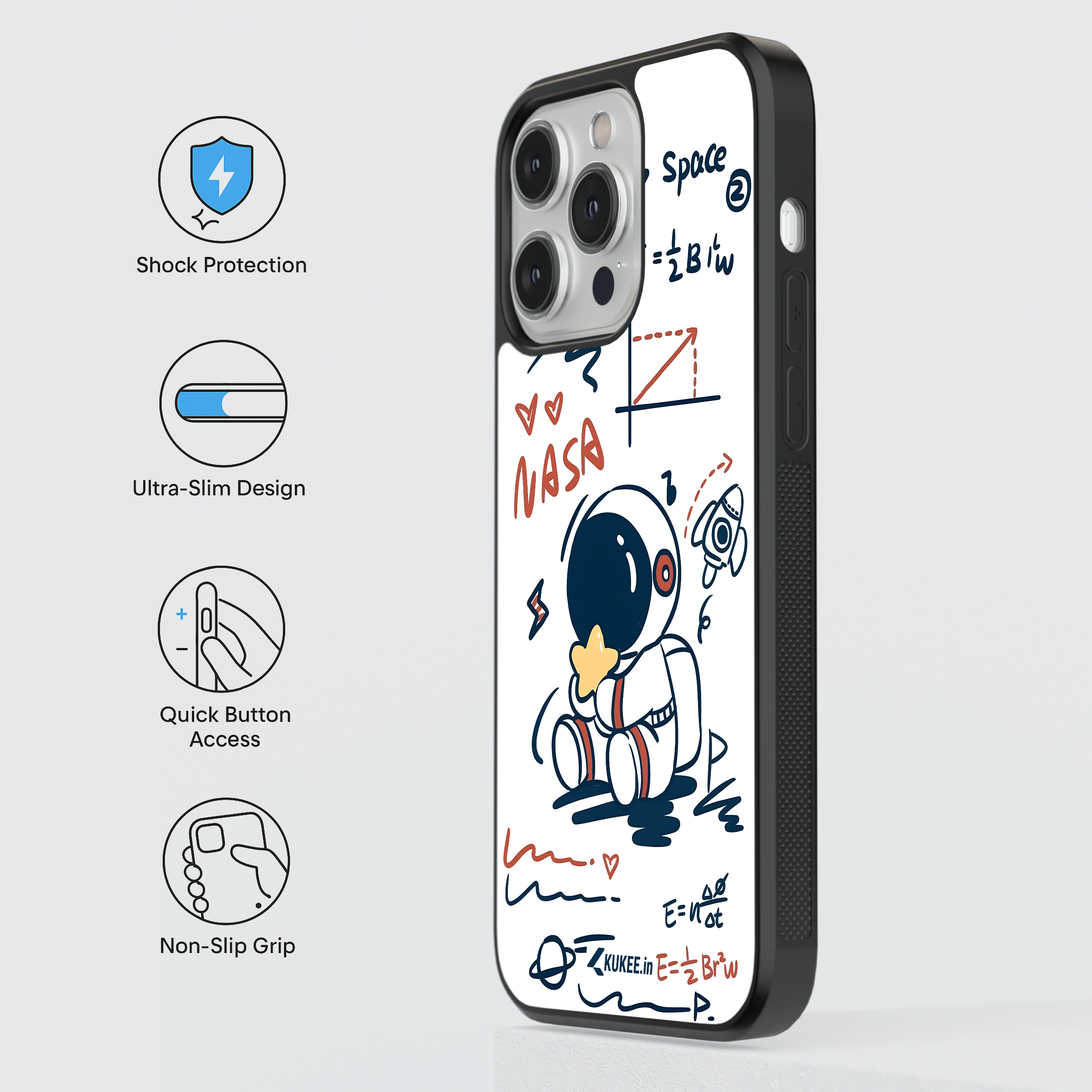 Cute Astronaut Holding Star Mobile Case - Space Doodle Art