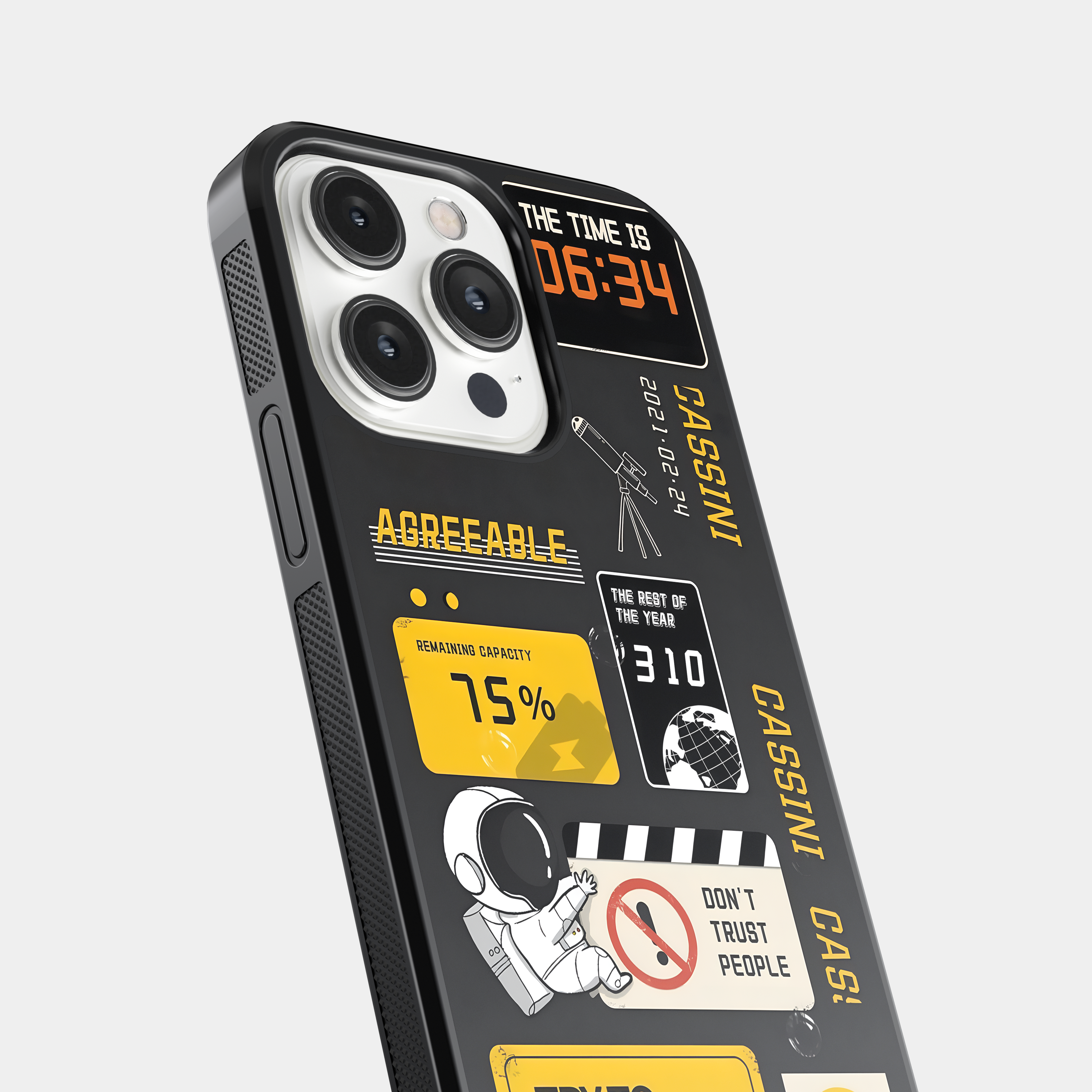 Mixed Graphics Collage Mobile Case - Astronaut, Clock & Quotes