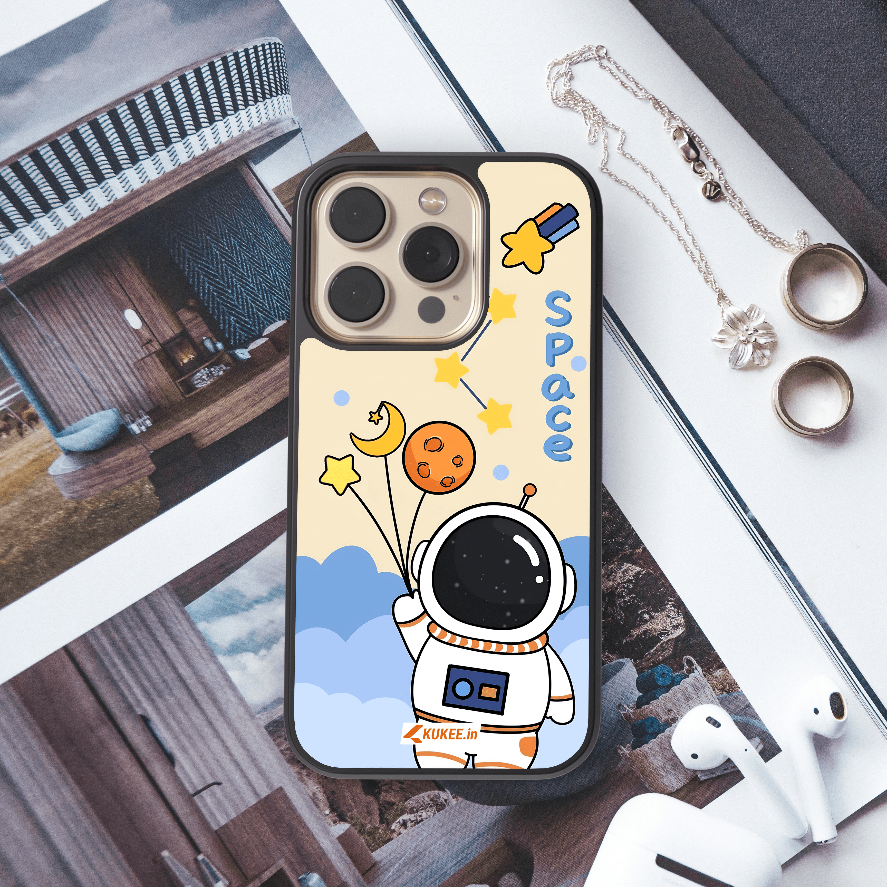 Cute Astronaut with Planets & Stars Mobile Case - Cartoon Space