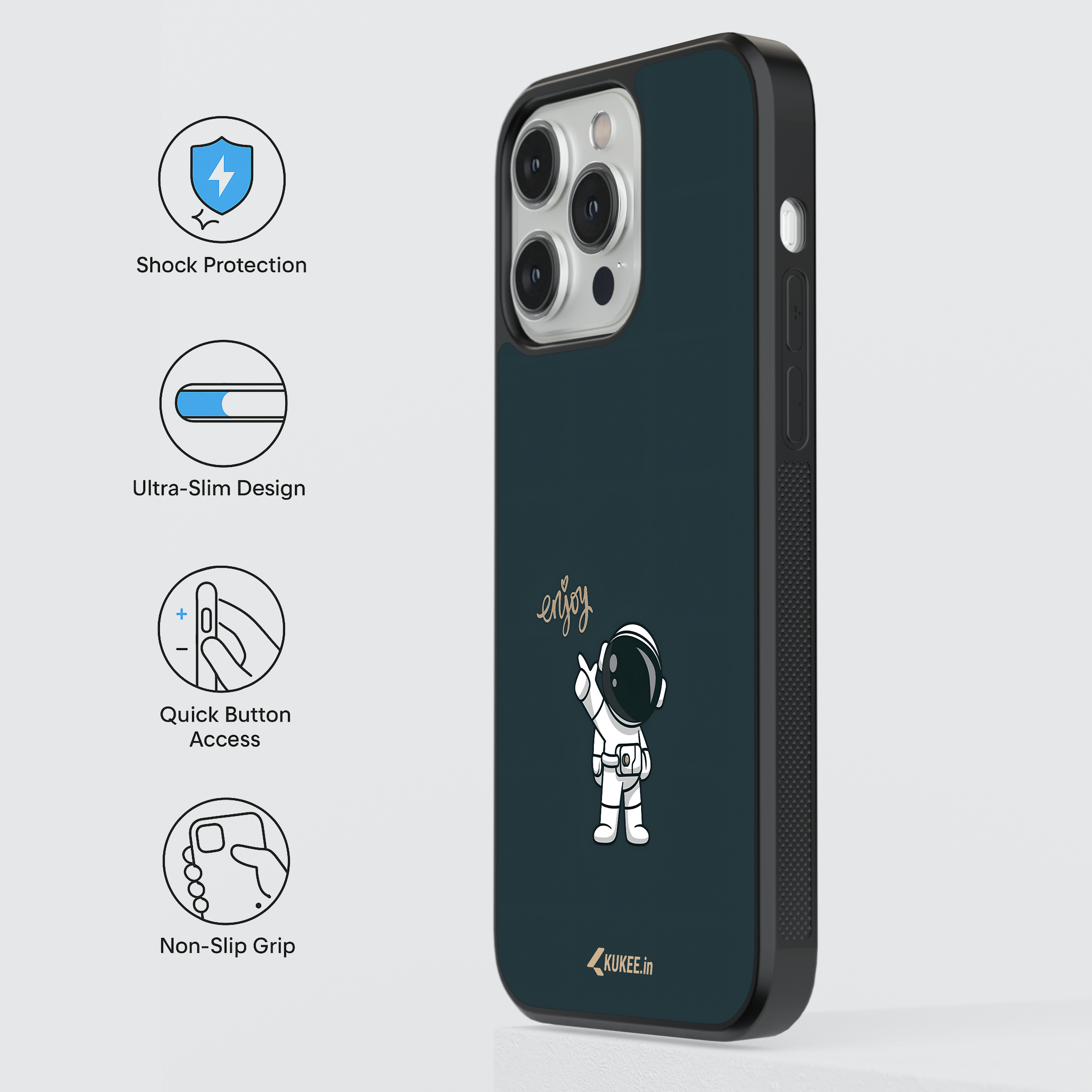 Cute Astronaut Pointing - "Enjoy" Space Mobile Case