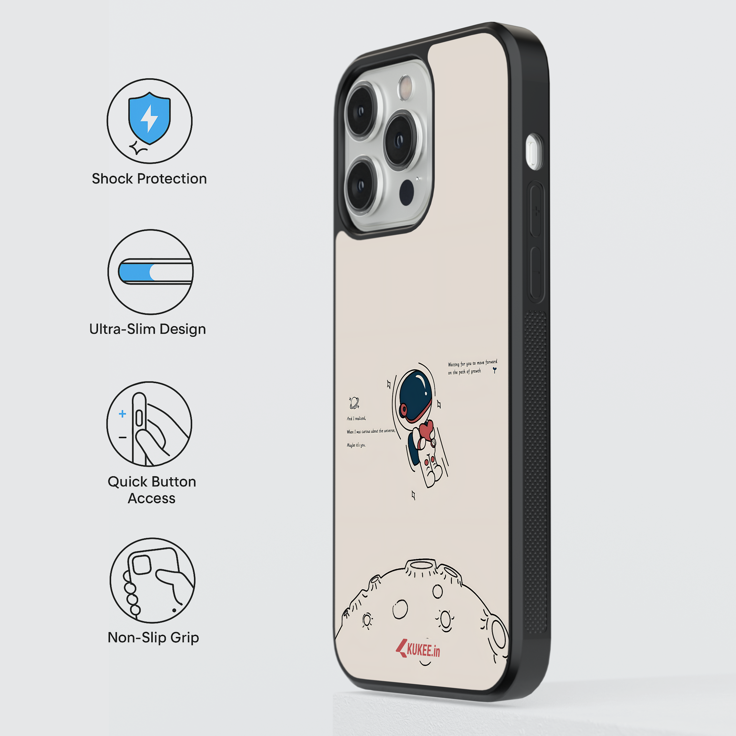 Waiting for you - Whimsical Astronaut and Moon Design Mobile Cover