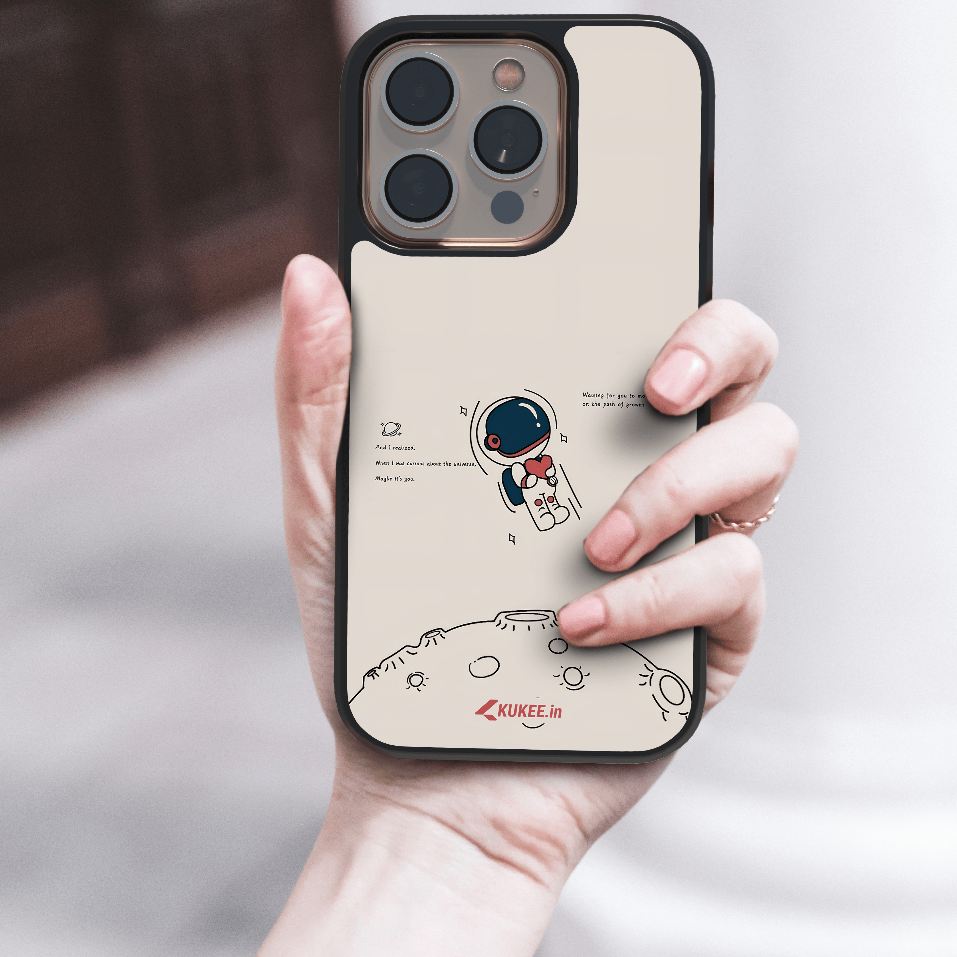 Waiting for you - Whimsical Astronaut and Moon Design Mobile Cover