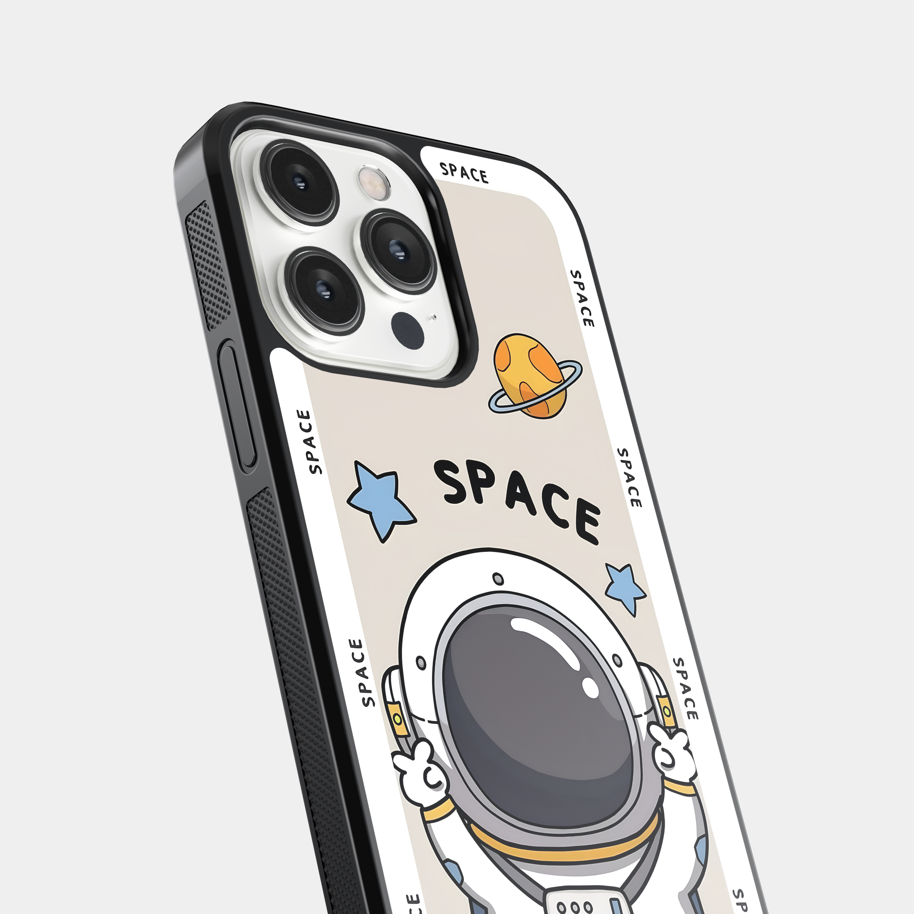 SPACE - Whimsical Spaceman with Planet and Stars Mobile Cover