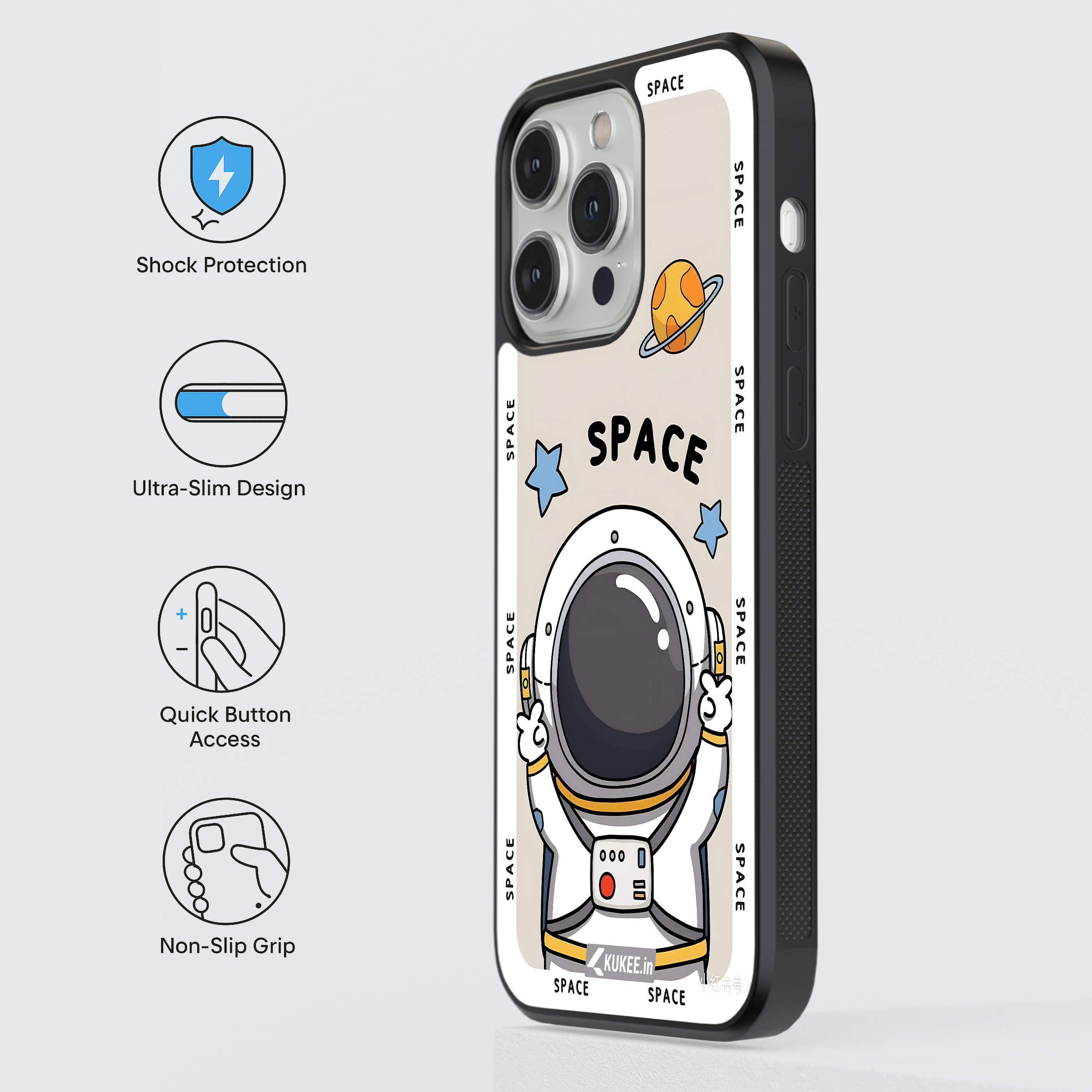 SPACE - Whimsical Spaceman with Planet and Stars Mobile Cover