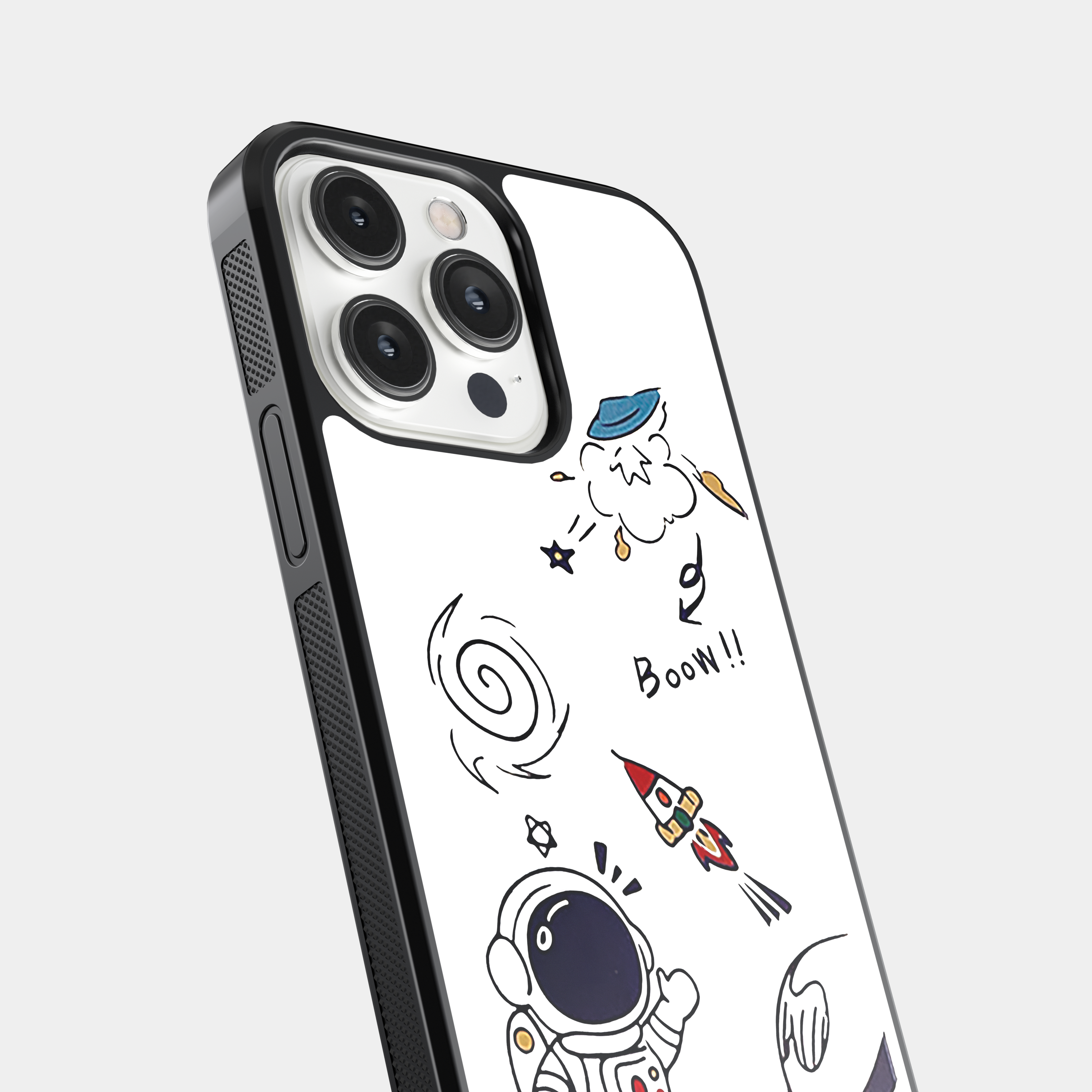 Cute Astronaut with Rocket and UFO Mobile Case - Space Explorer
