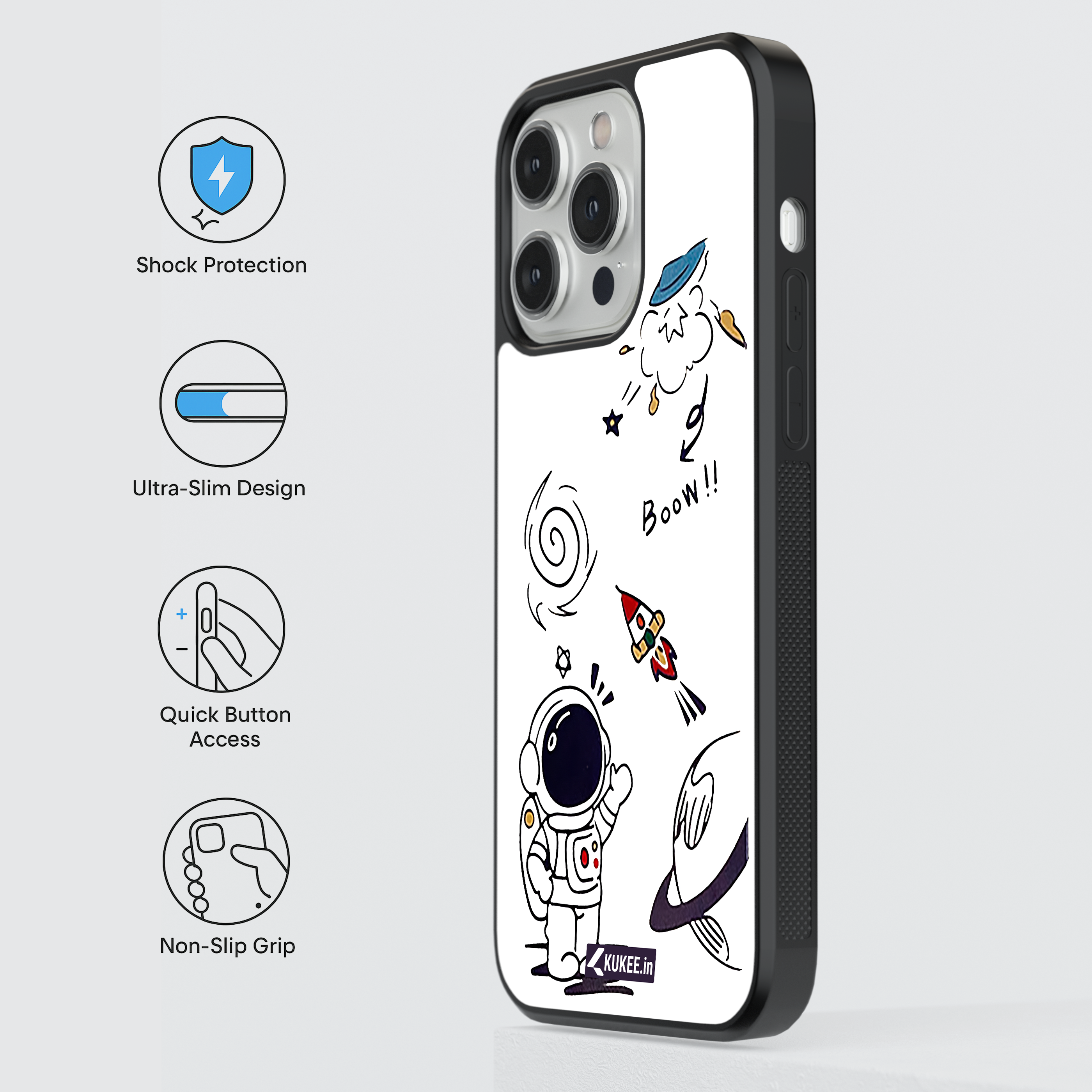 Cute Astronaut with Rocket and UFO Mobile Case - Space Explorer