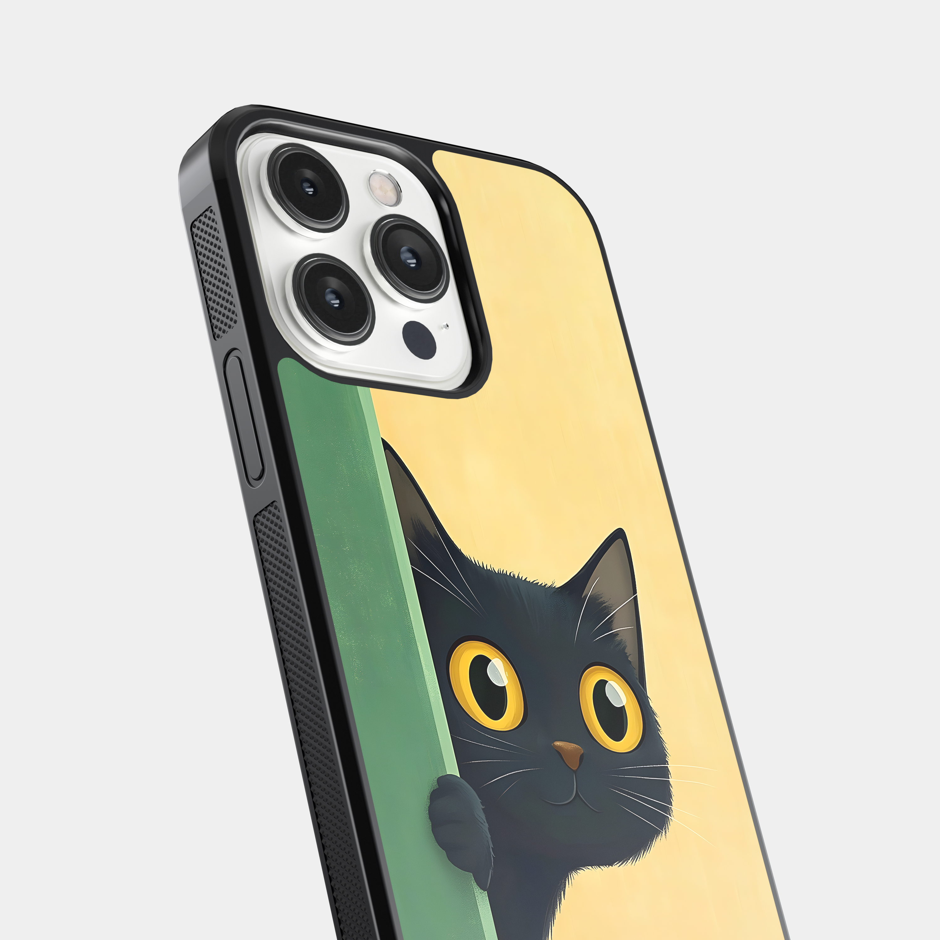 Funny Cat Mobile Cover - Big Eyes Peeking Animal Art