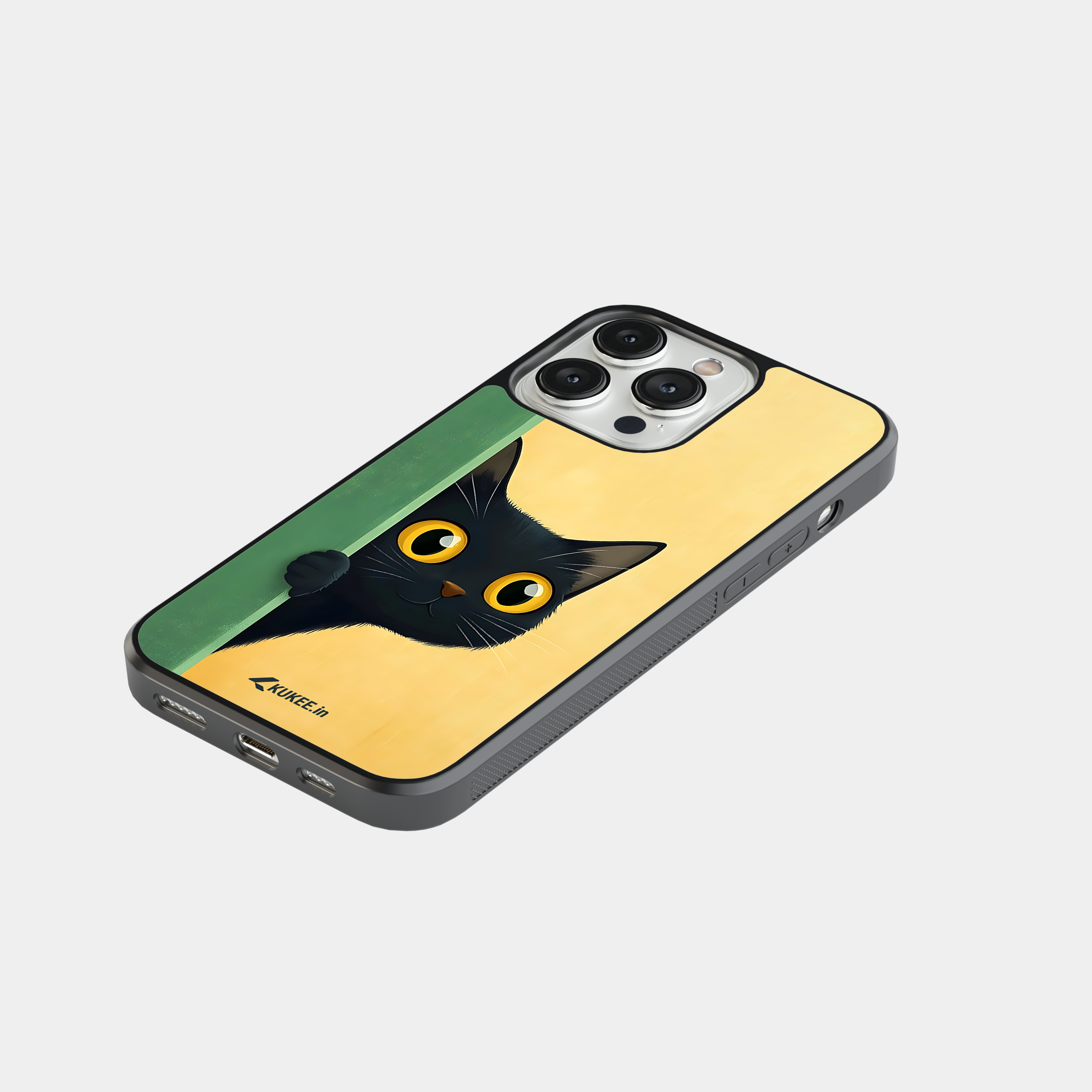 Funny Cat Mobile Cover - Big Eyes Peeking Animal Art