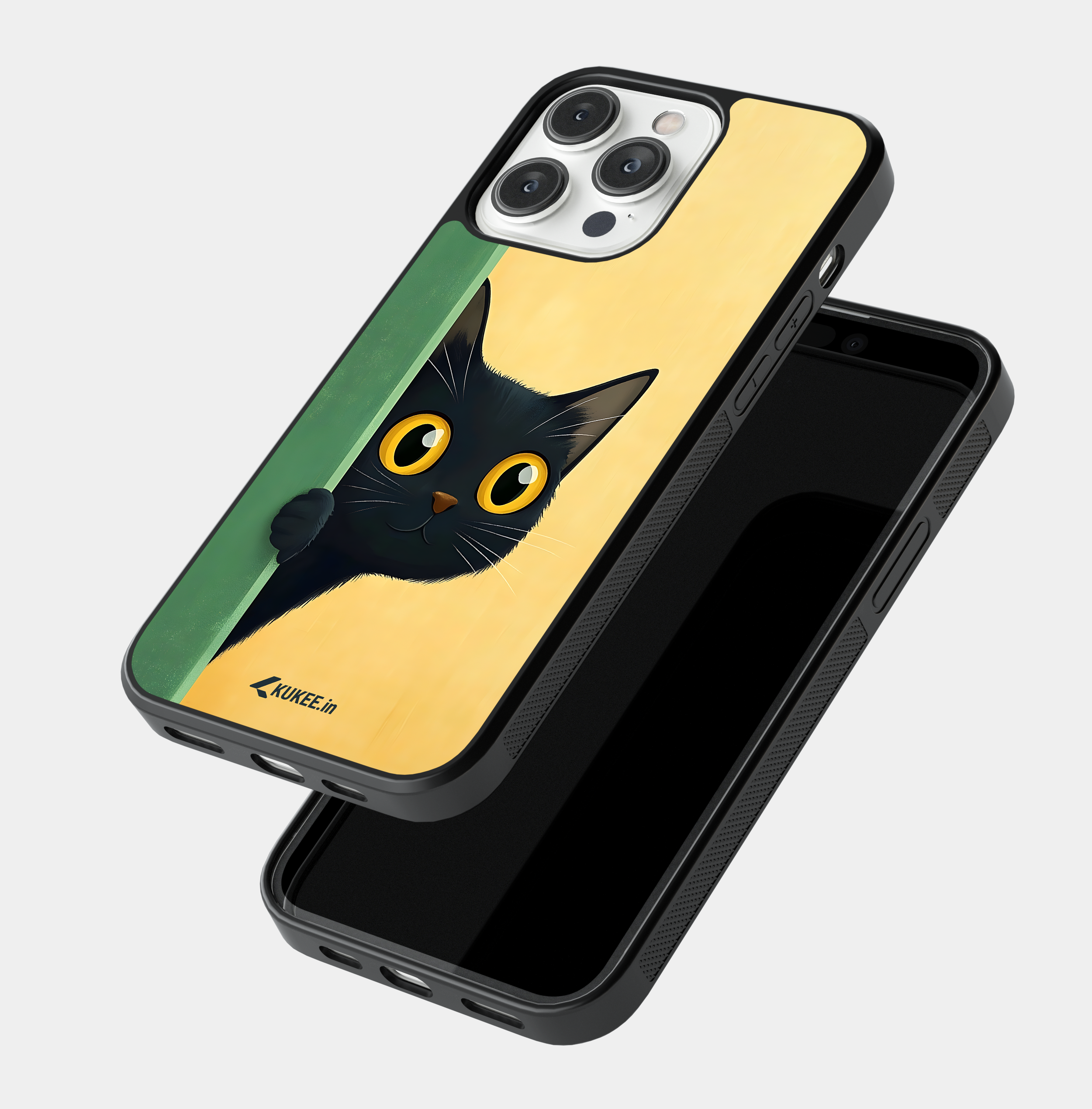 Funny Cat Mobile Cover - Big Eyes Peeking Animal Art