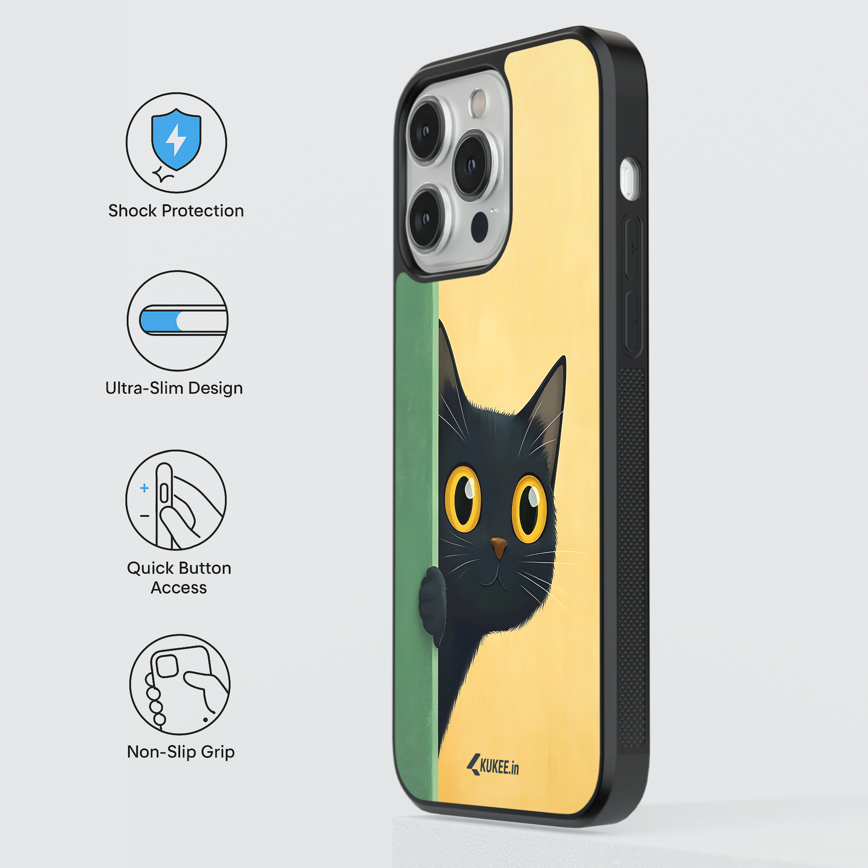 Funny Cat Mobile Cover - Big Eyes Peeking Animal Art