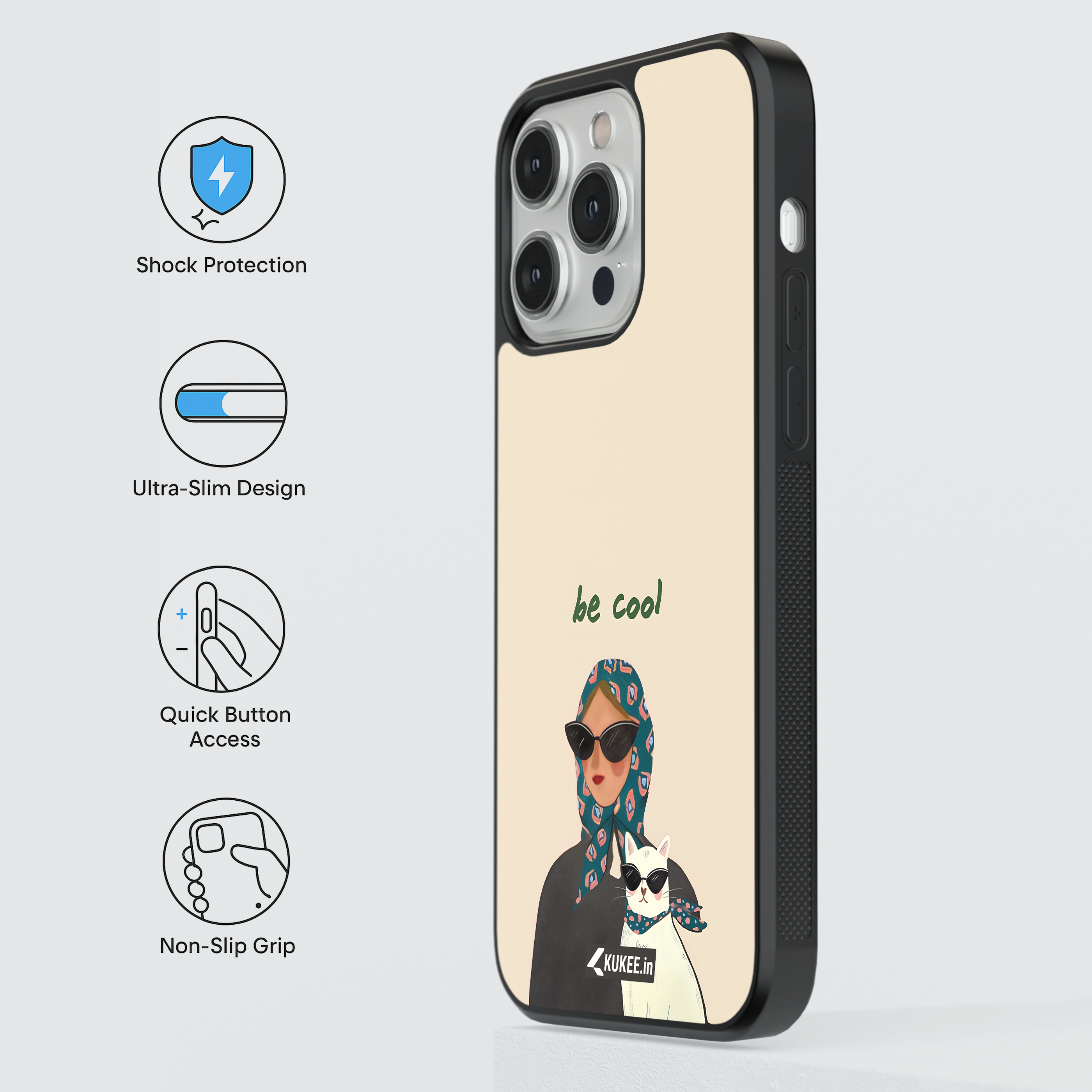 Be Cool - Cat and Woman Mobile Case - Sunglasses Design