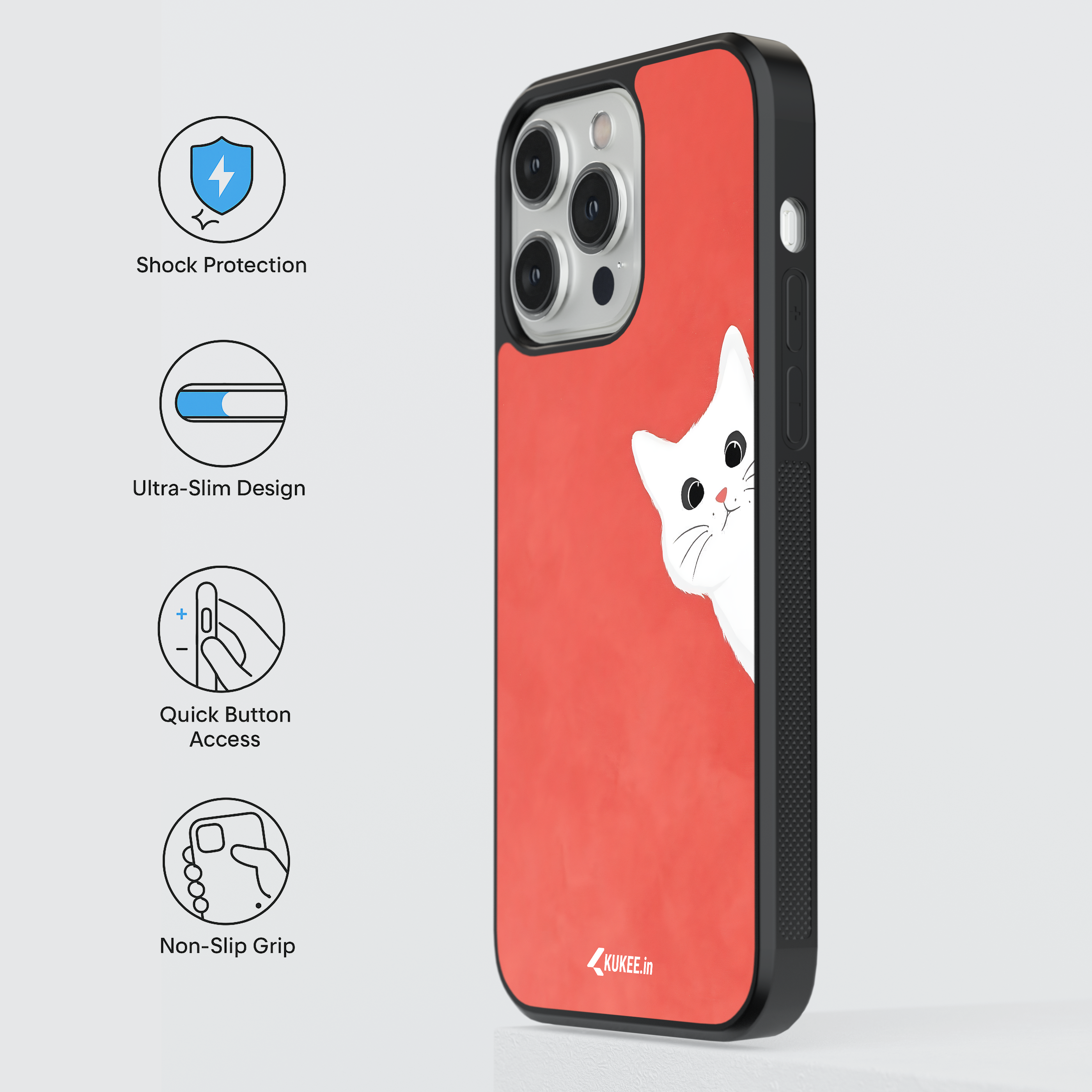 Cute Animal Peek-a-Boo Mobile Cover - Whimsical Design