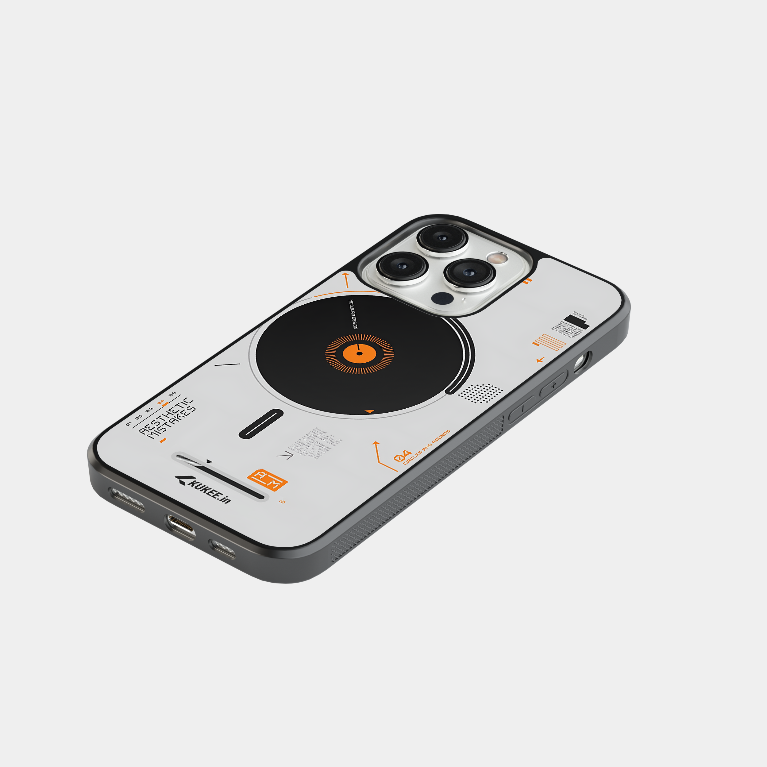 Geometric Abstract Mobile Cover with Text - Modular Style