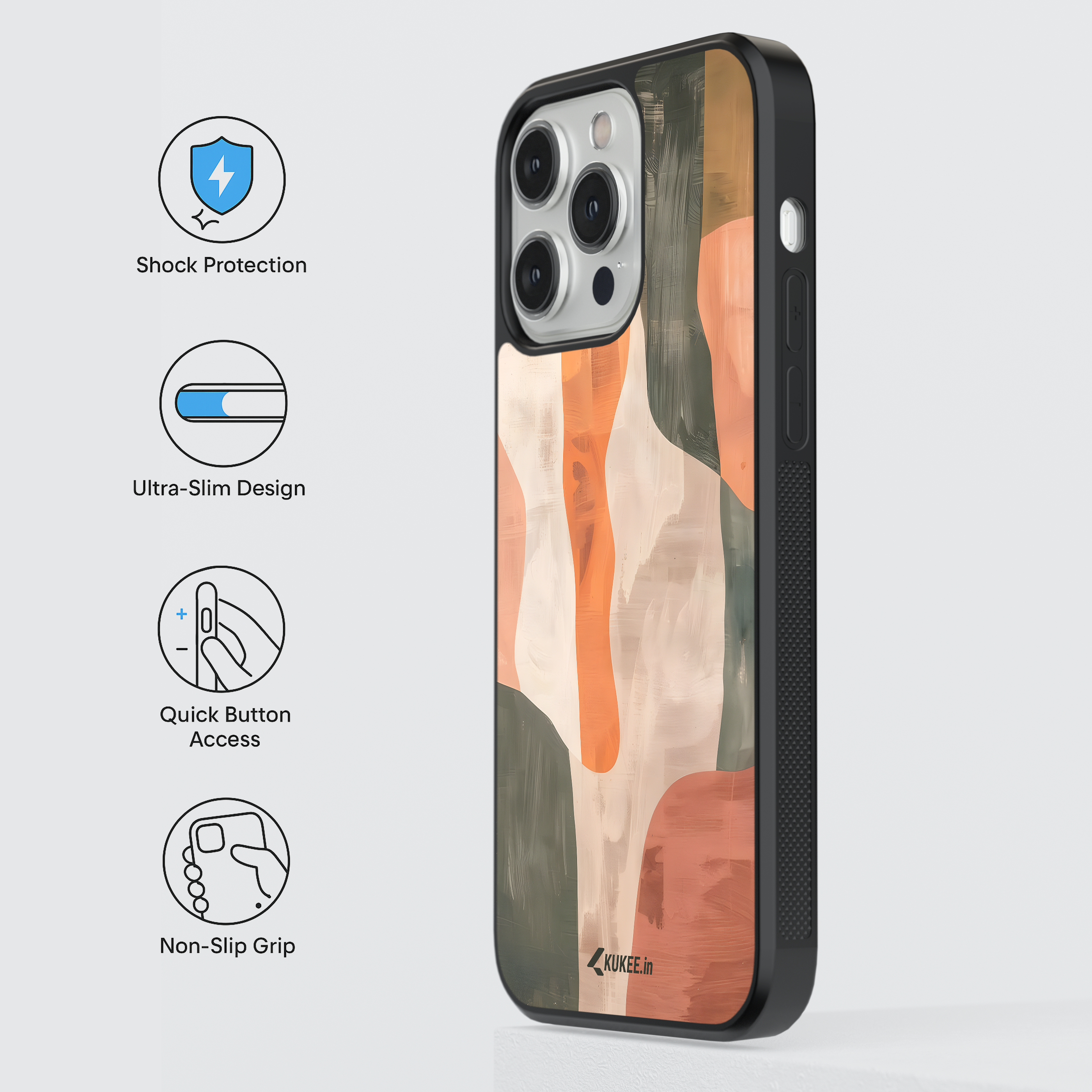 Modern Abstract Mobile Case - Earth Tone Organic Shapes