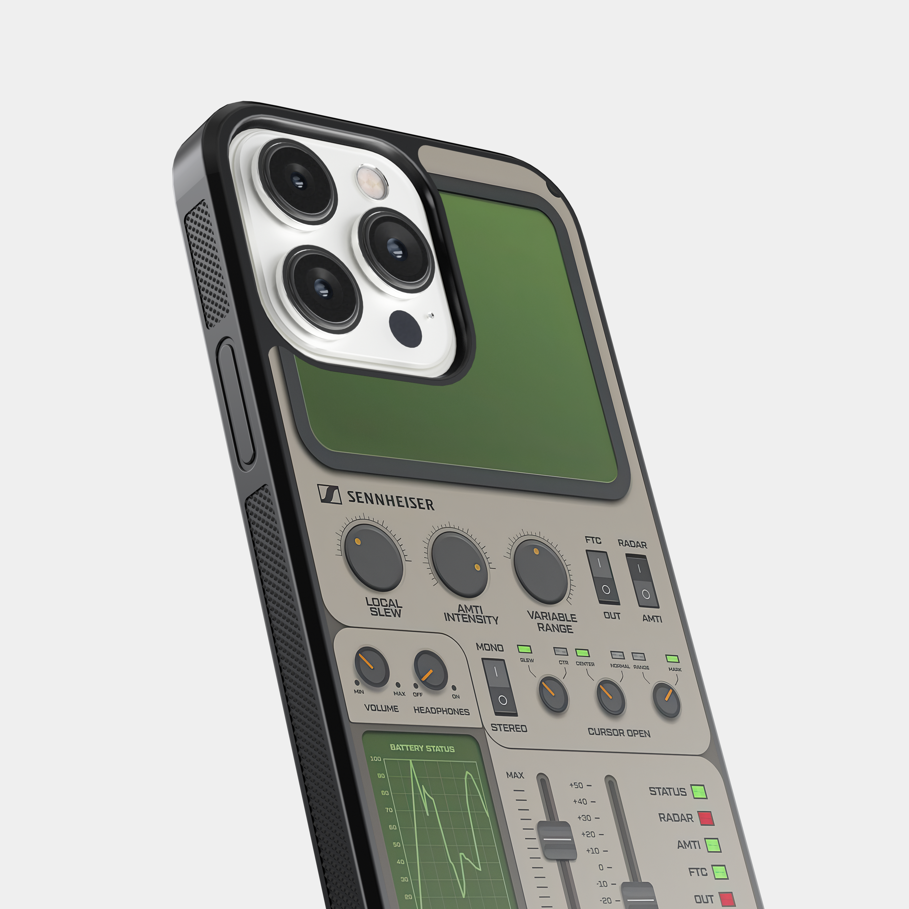 Retro Tech Interface Mobile Case - Detailed Control Panel