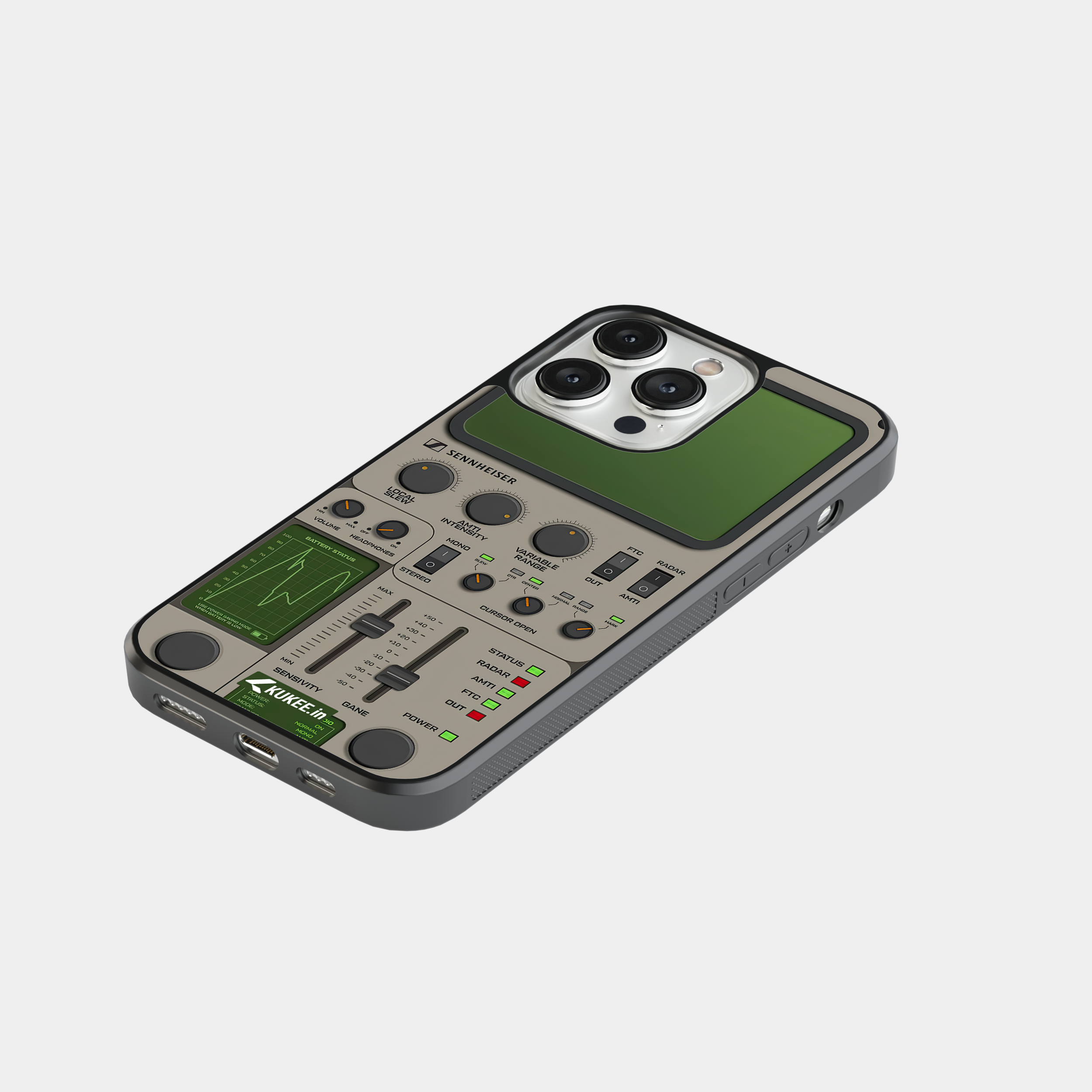 Retro Tech Interface Mobile Case - Detailed Control Panel