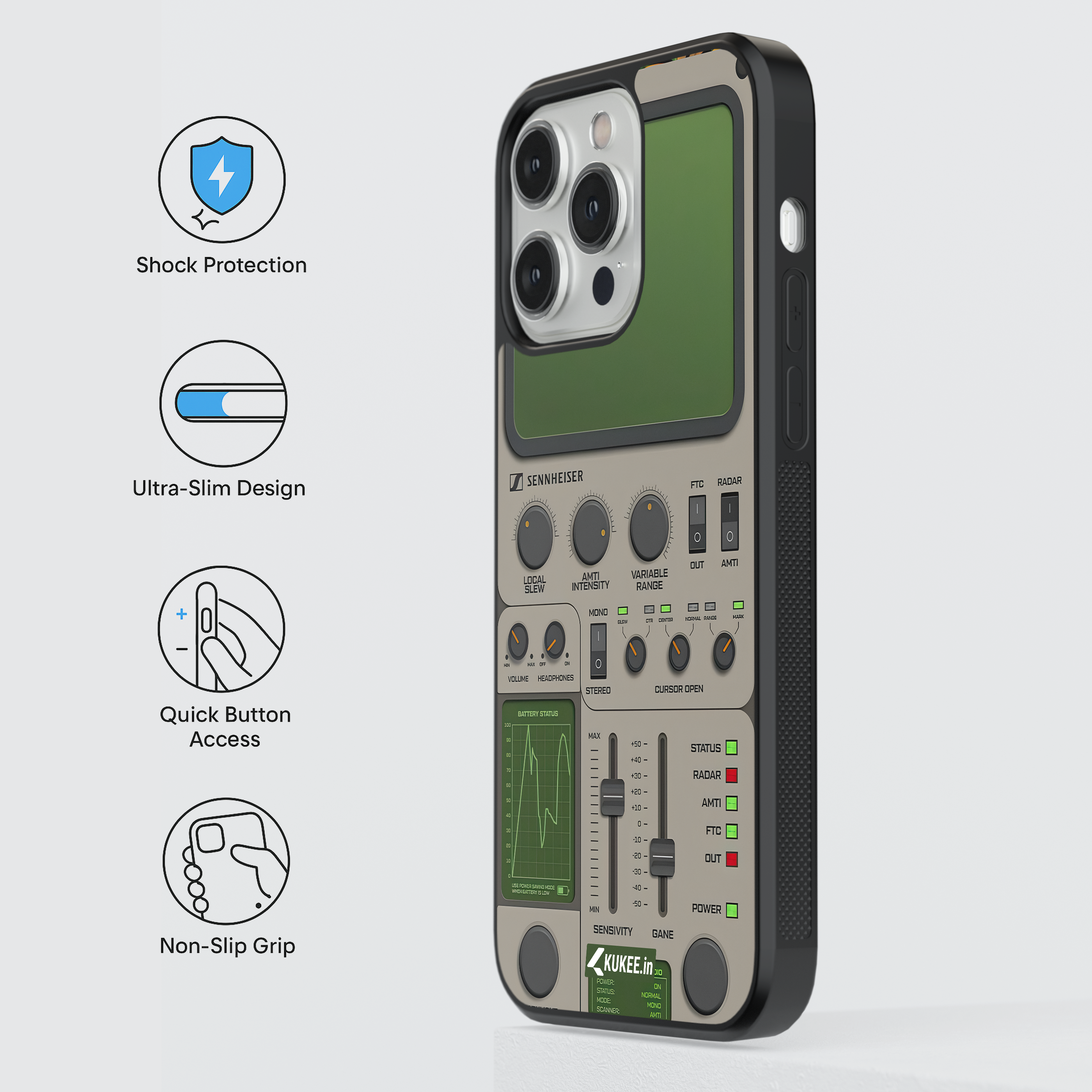 Retro Tech Interface Mobile Case - Detailed Control Panel