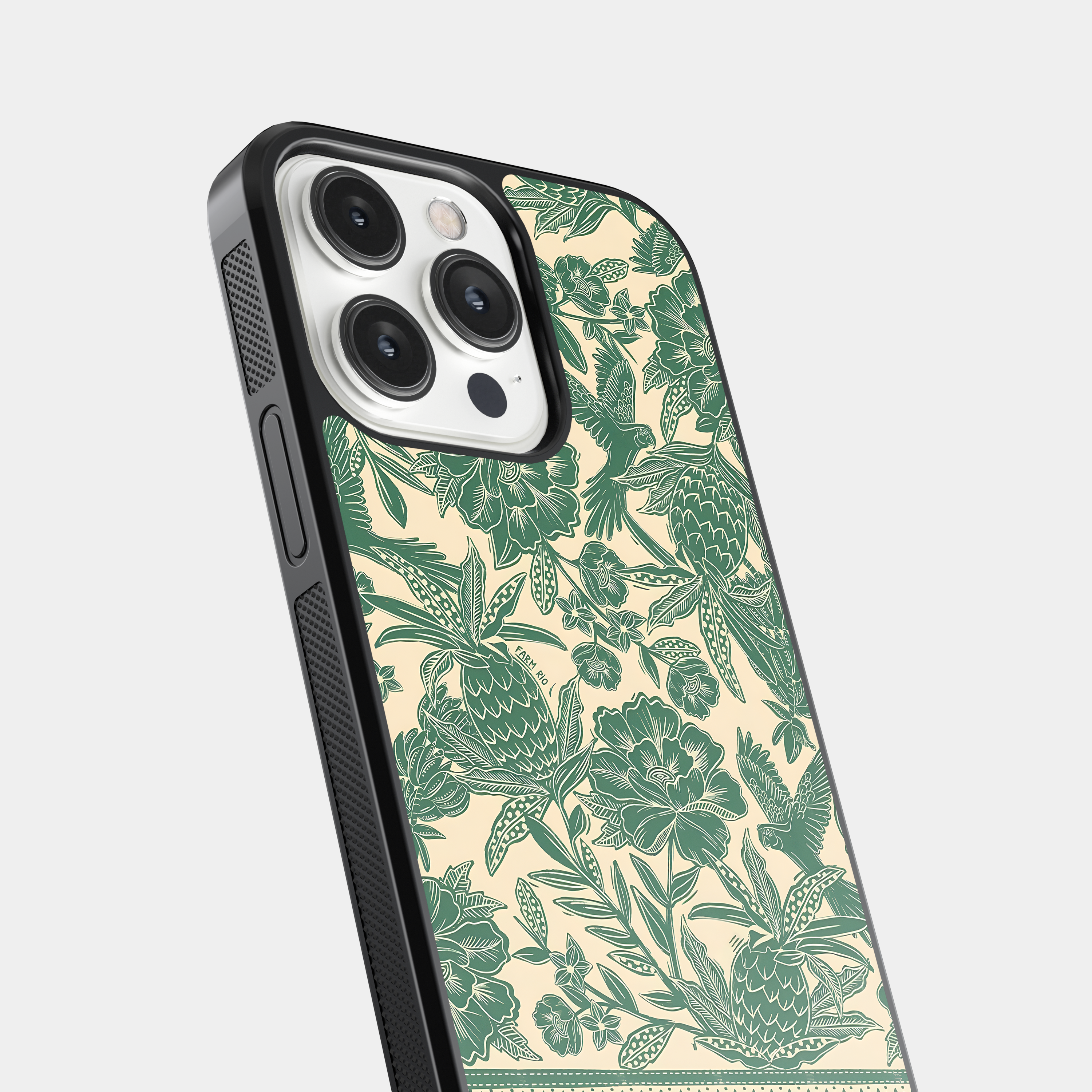 Green Tropical Pineapple Mobile Case - Elegant Floral Bird Print