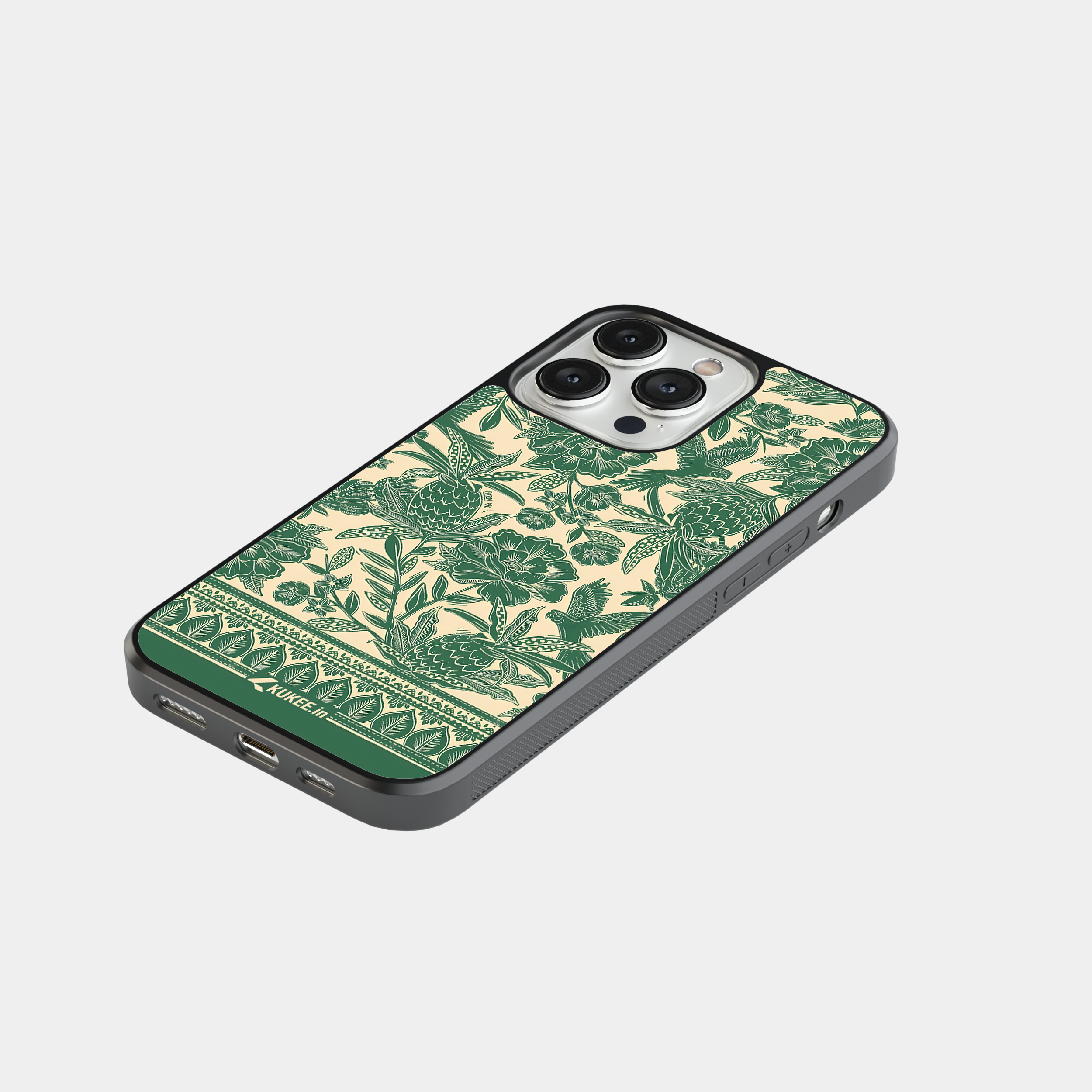 Green Tropical Pineapple Mobile Case - Elegant Floral Bird Print