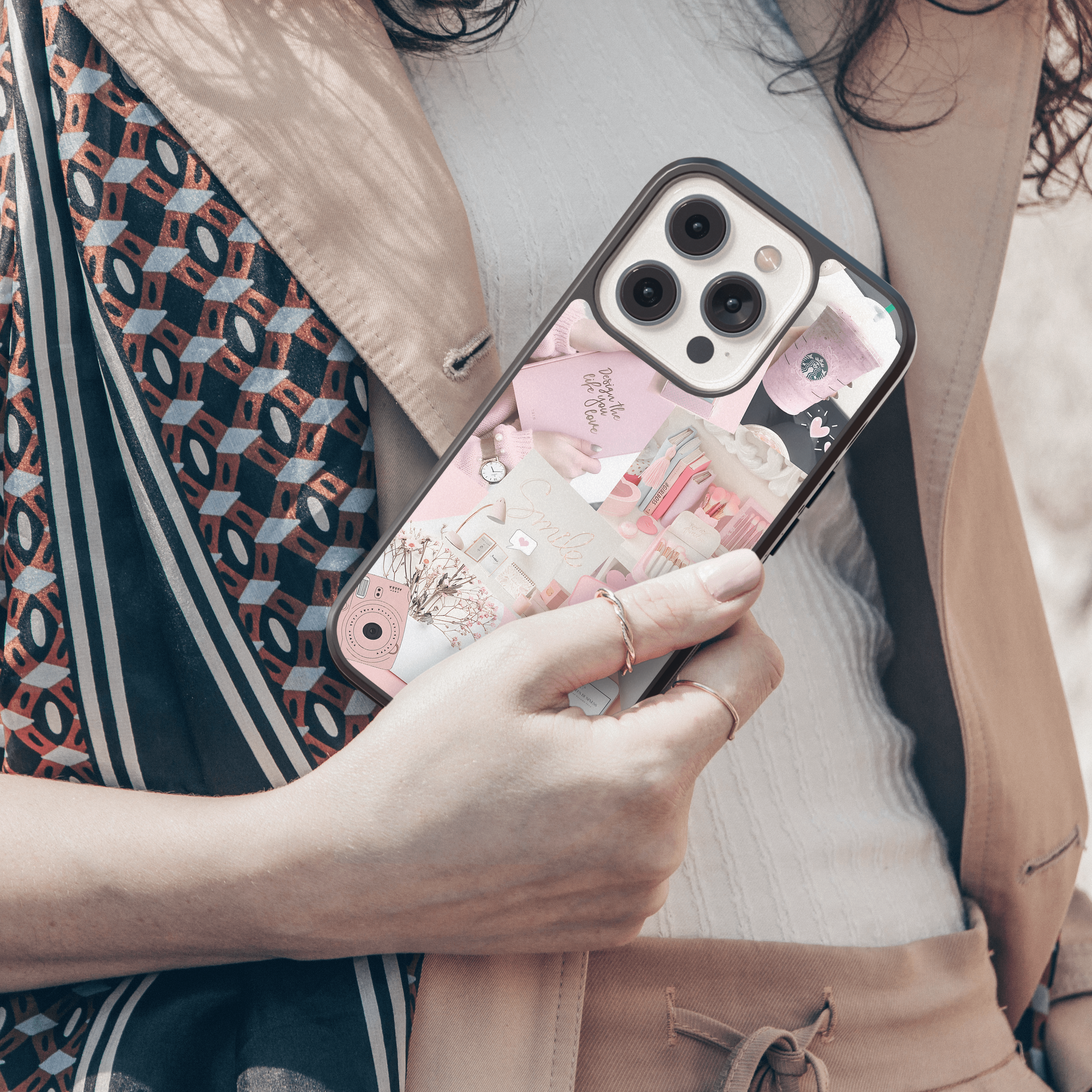 Soft Pink Themed Mobile Cover - Dreamy Pastel Design