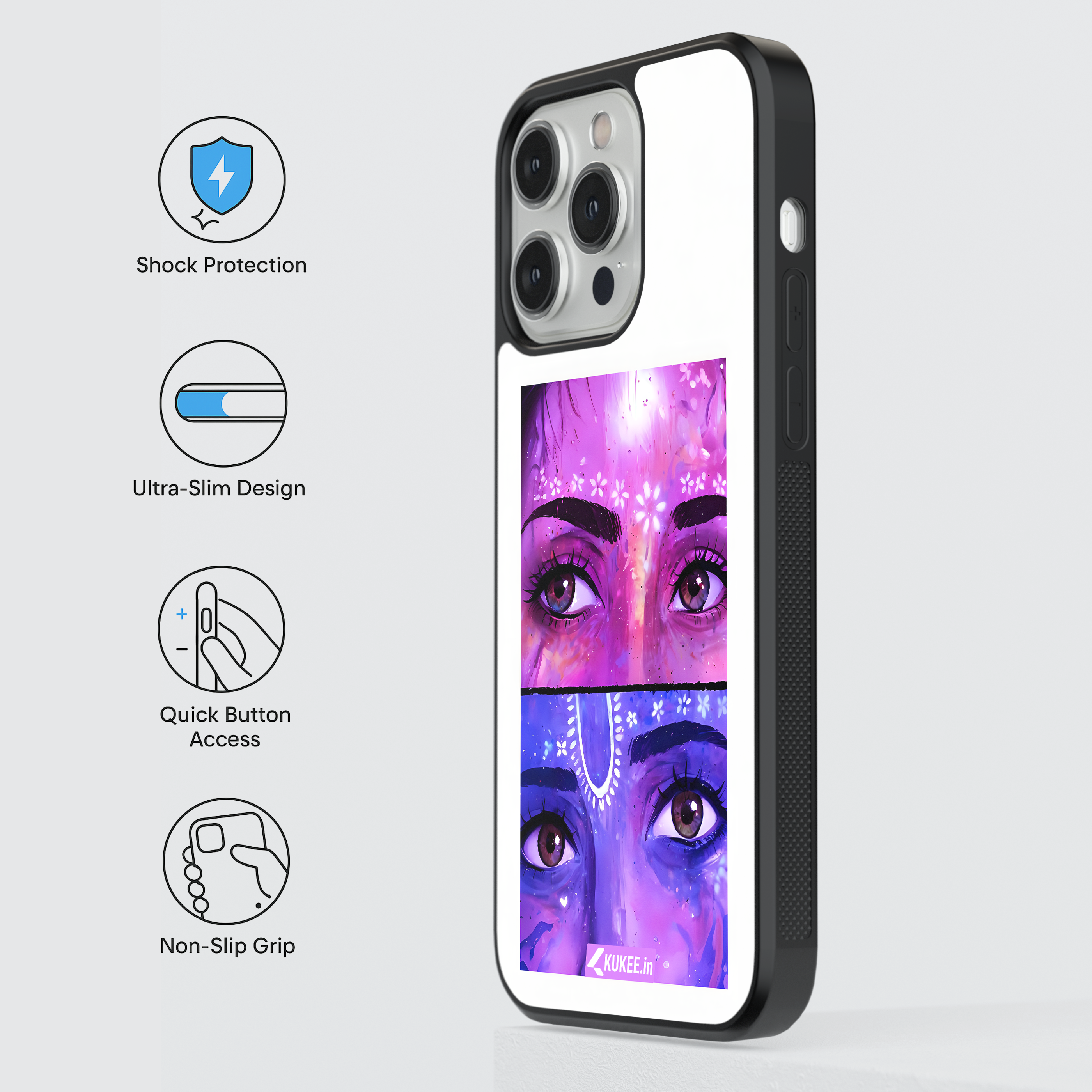 Radha Krishna Eyes Mobile Case - Divine Spiritual Gaze