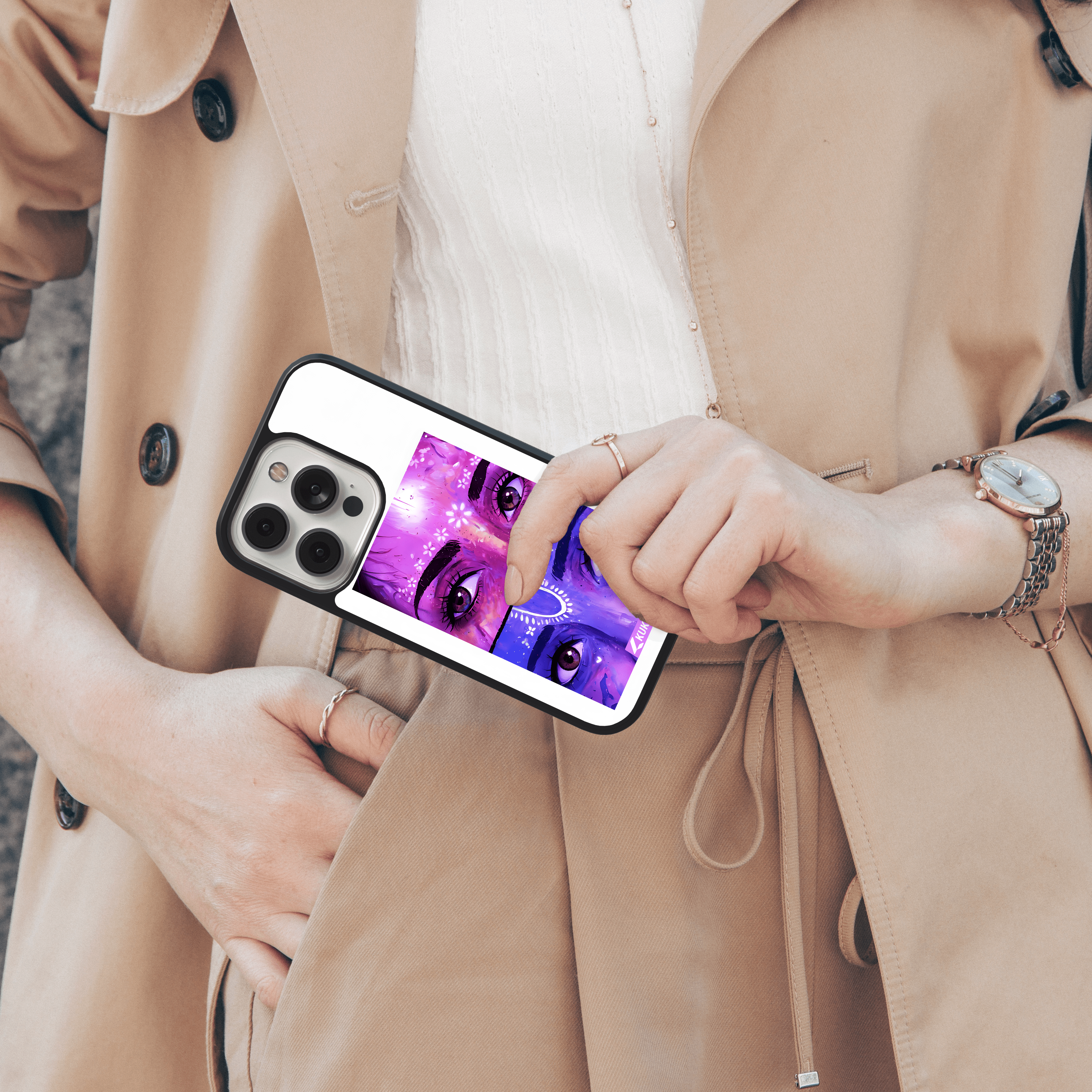 Radha Krishna Eyes Mobile Case - Divine Spiritual Gaze