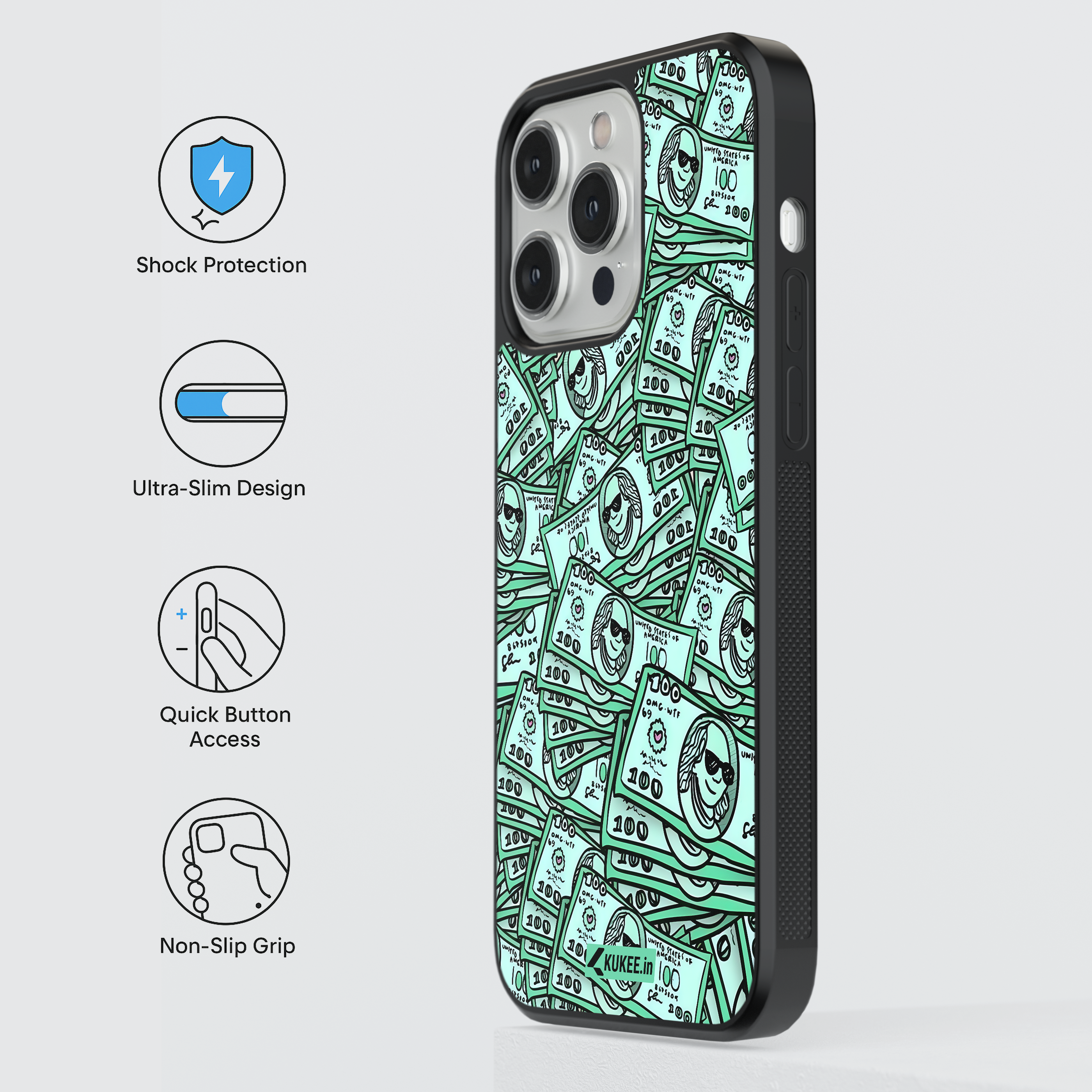Cartoon Pile of Money Mobile Case - Funny Dollar Design