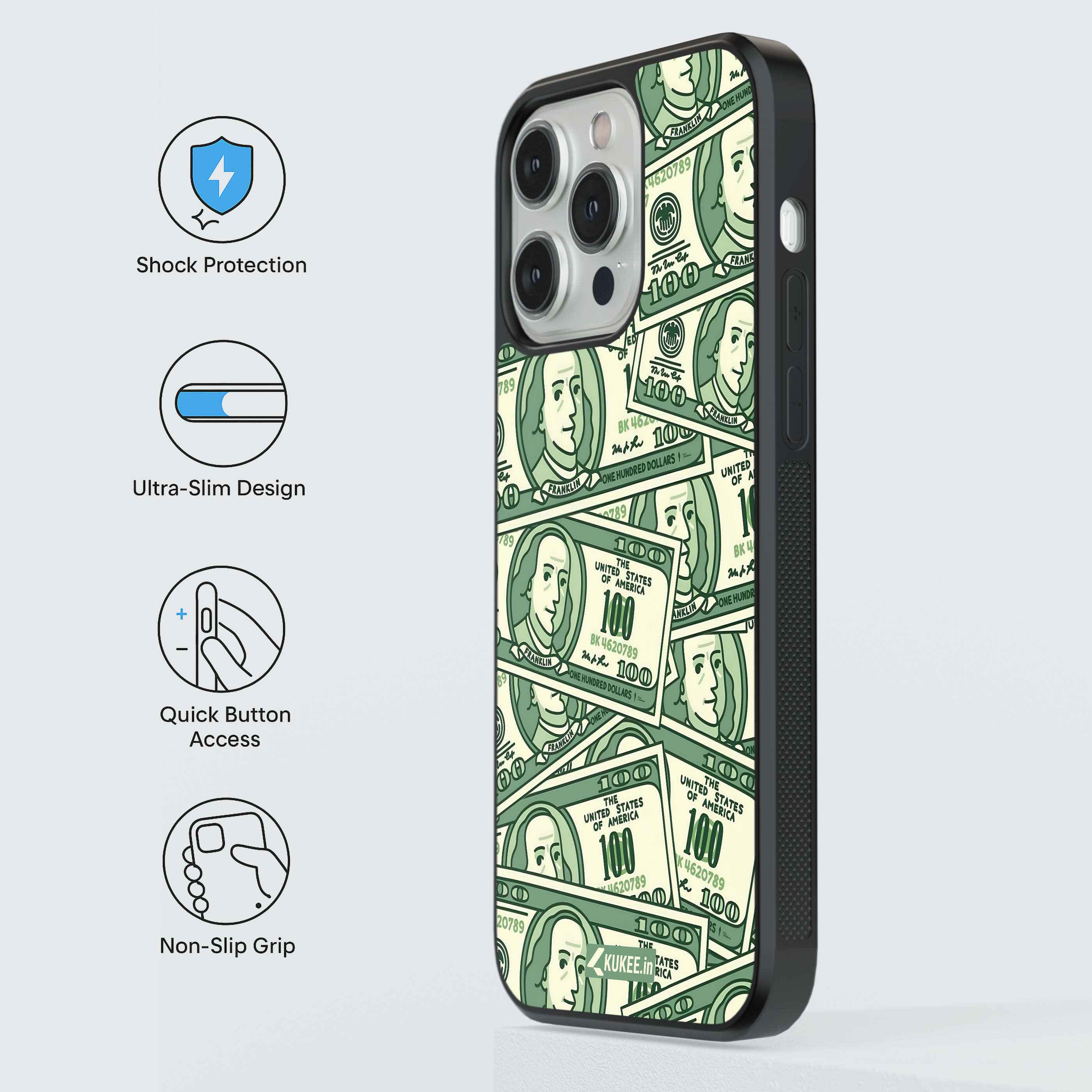 Wealth and Abundance Mobile Cover - Playful Money Dollar Bills