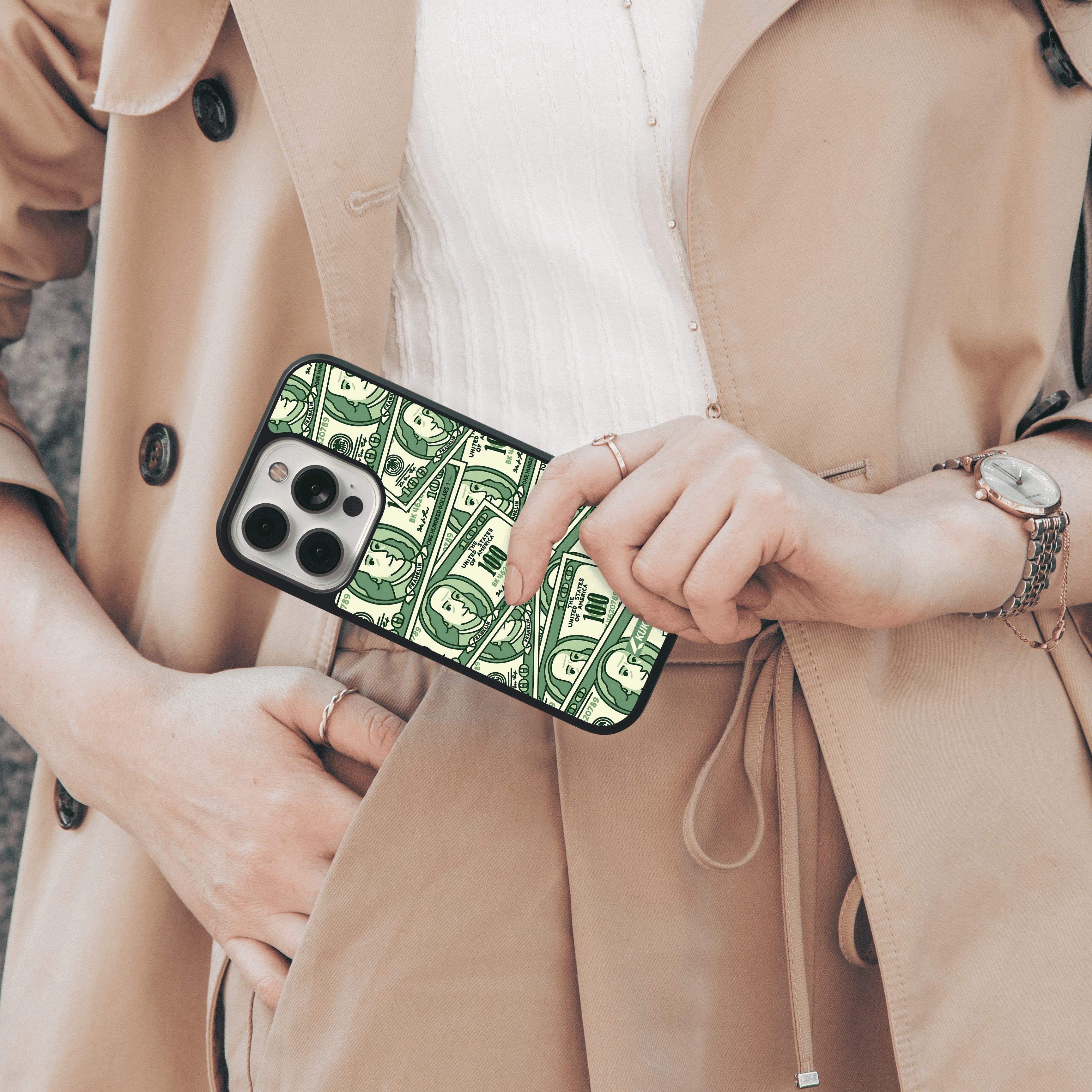 Wealth and Abundance Mobile Cover - Playful Money Dollar Bills