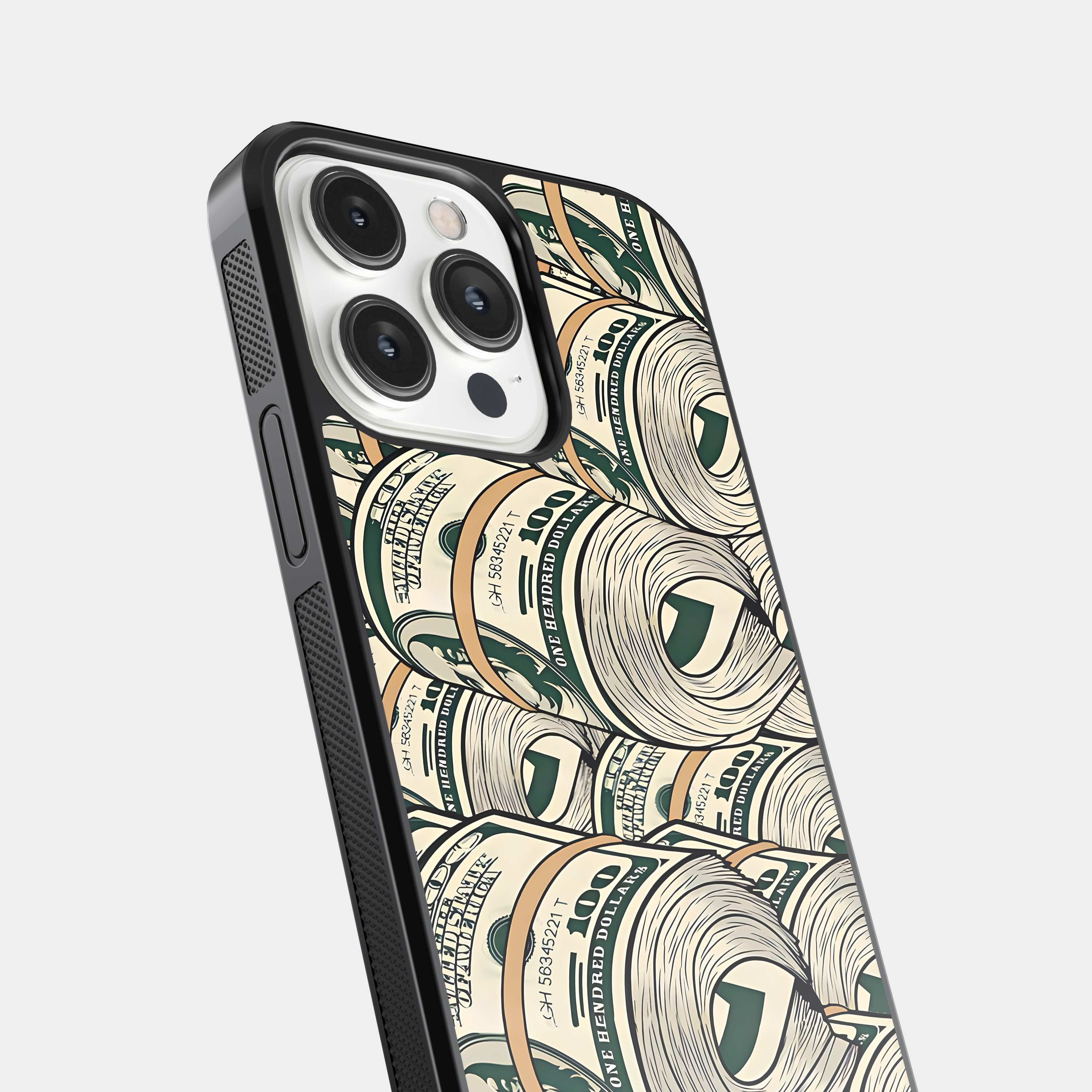 Cartoon Stack of Money Rolls Mobile Case - Dollar Bills Illustration