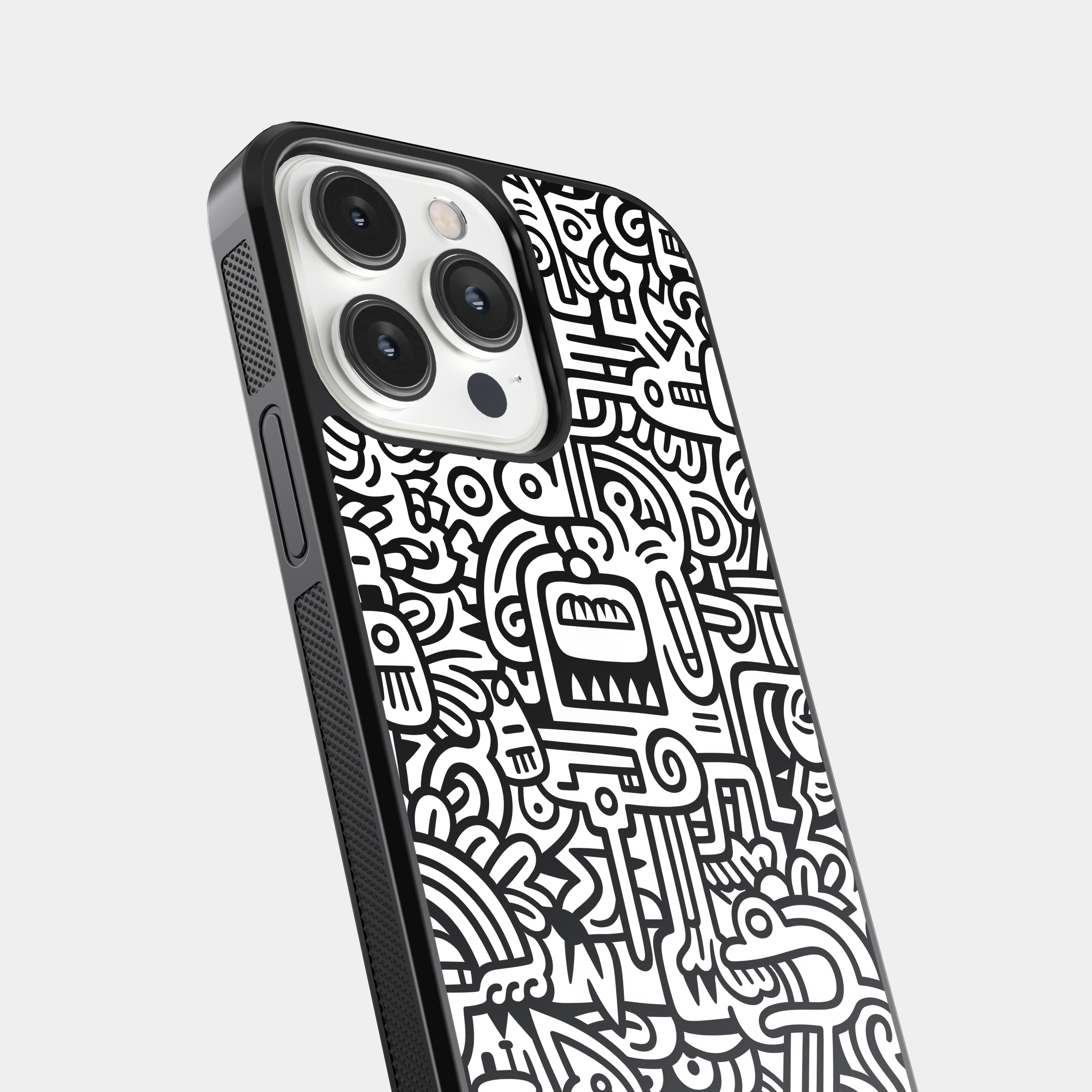 Detailed Abstract Mobile Cover - Modern Doodle Pattern