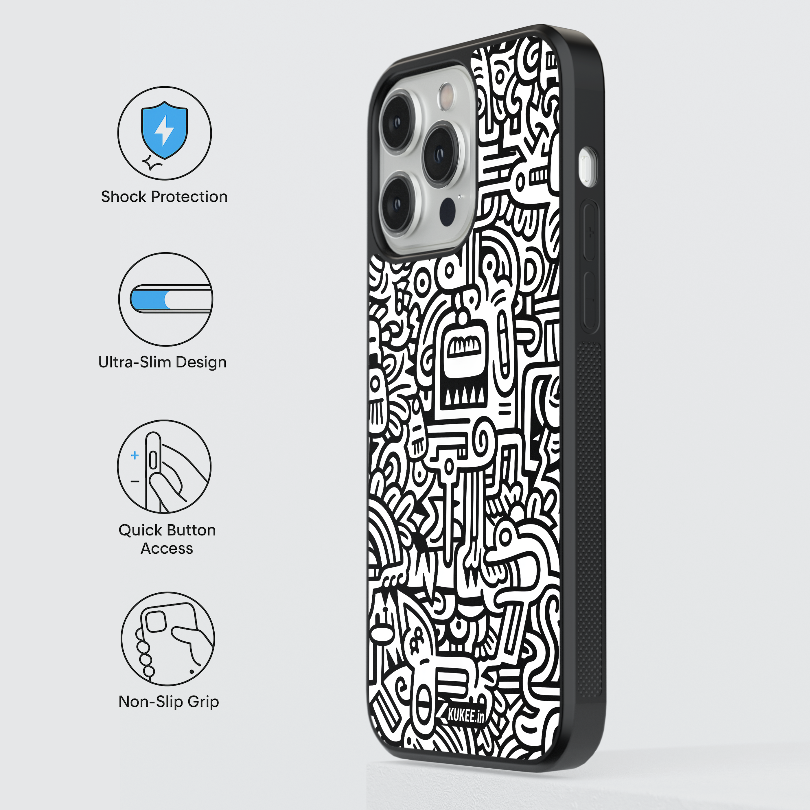 Detailed Abstract Mobile Cover - Modern Doodle Pattern