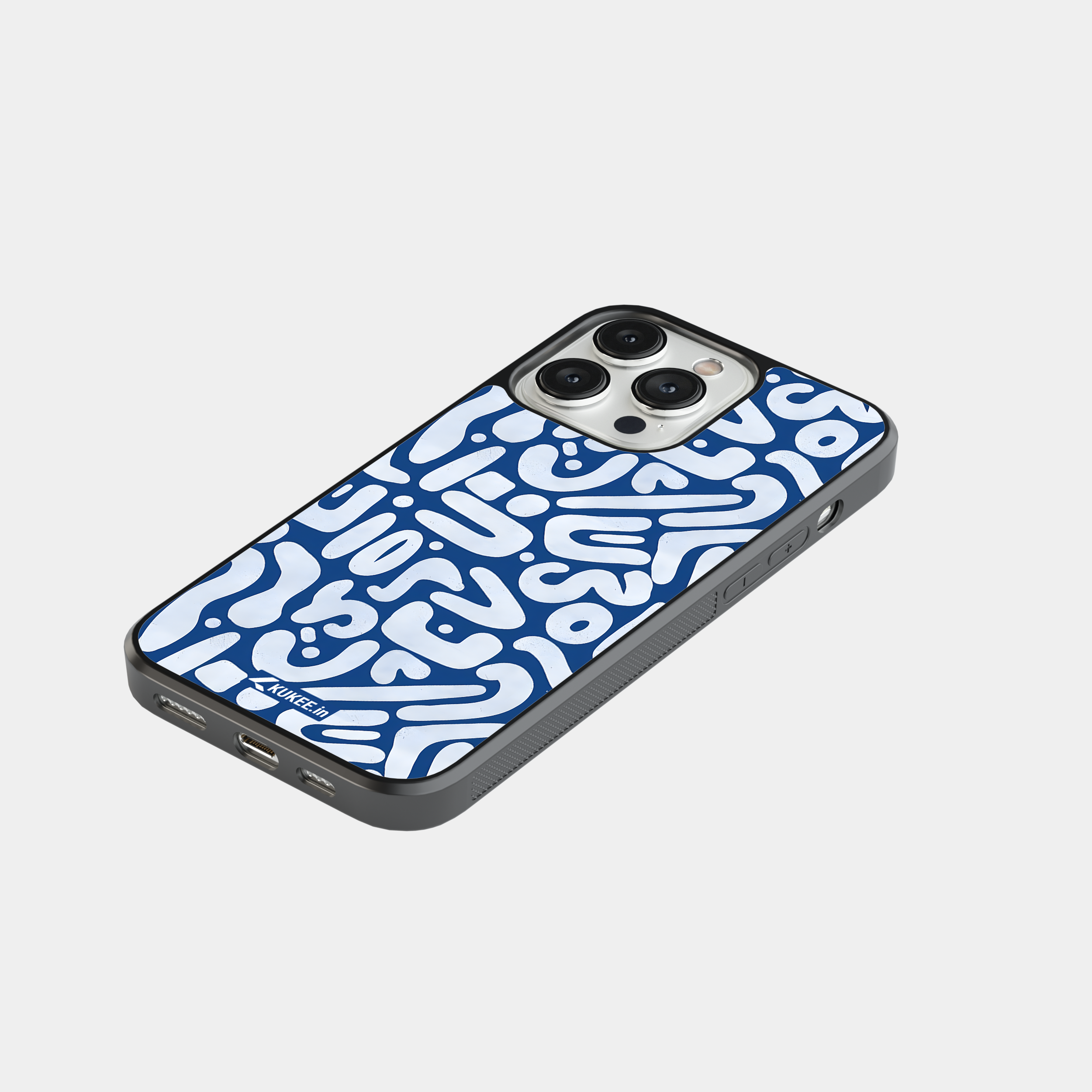 Pattern Mobile Cover - Blue and White Swirl Design