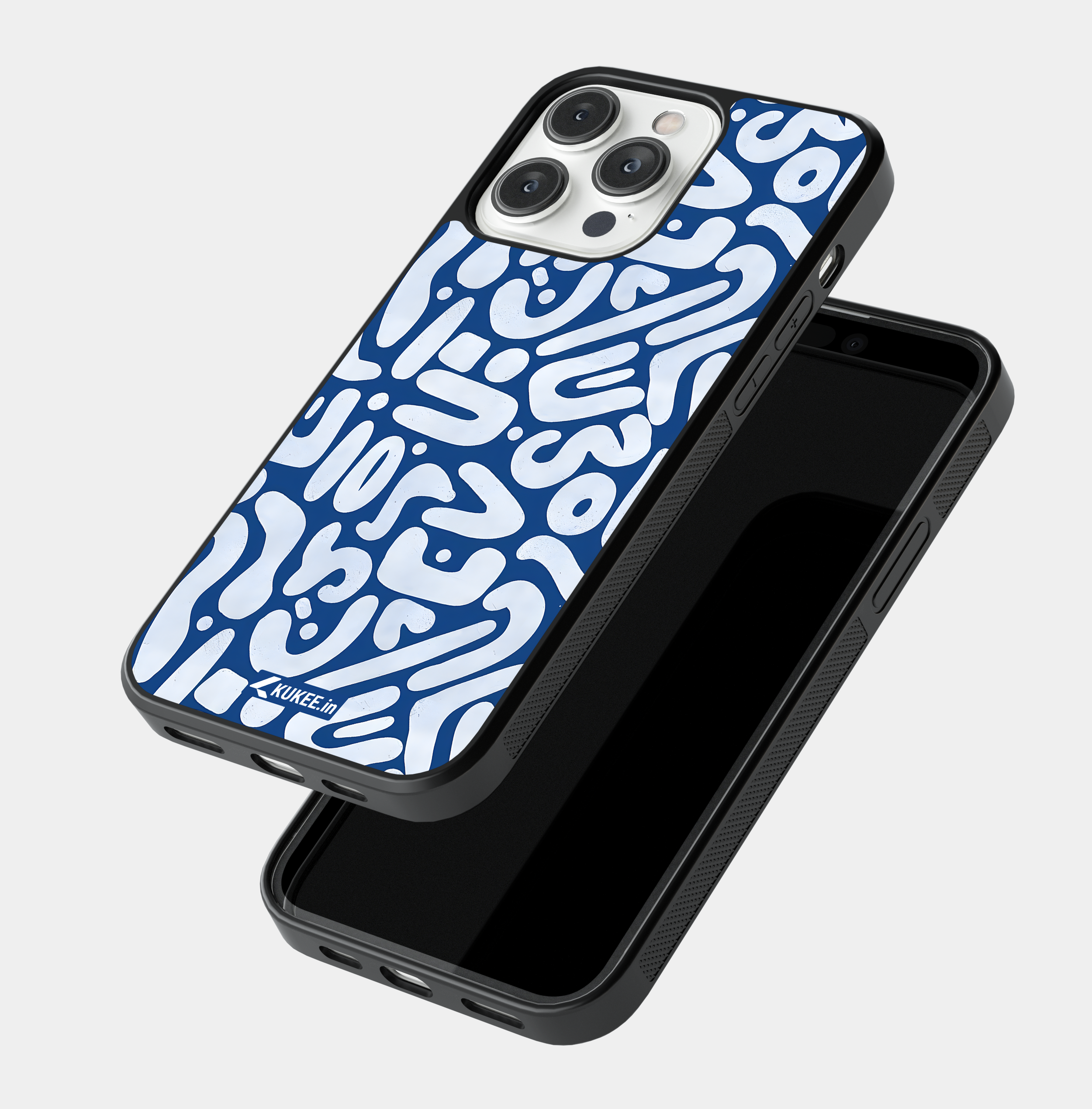 Pattern Mobile Cover - Blue and White Swirl Design