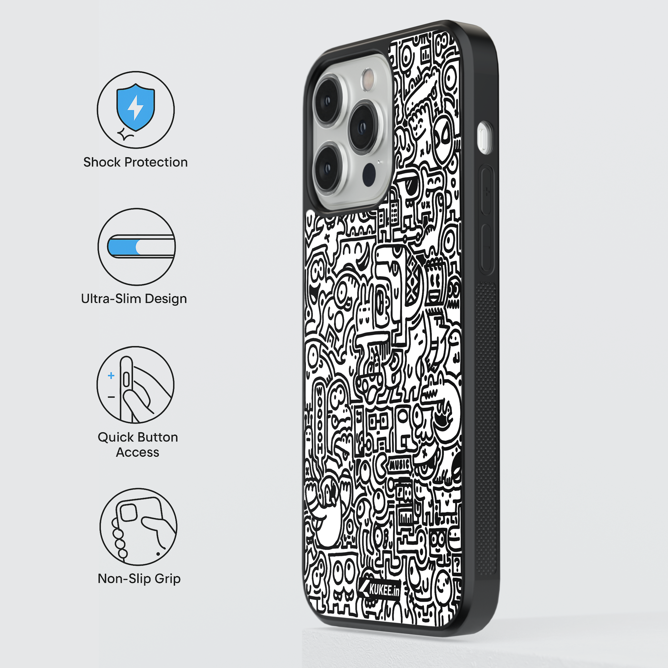 Whimsical Illustrated Mobile Cover - Detailed Doodle Art