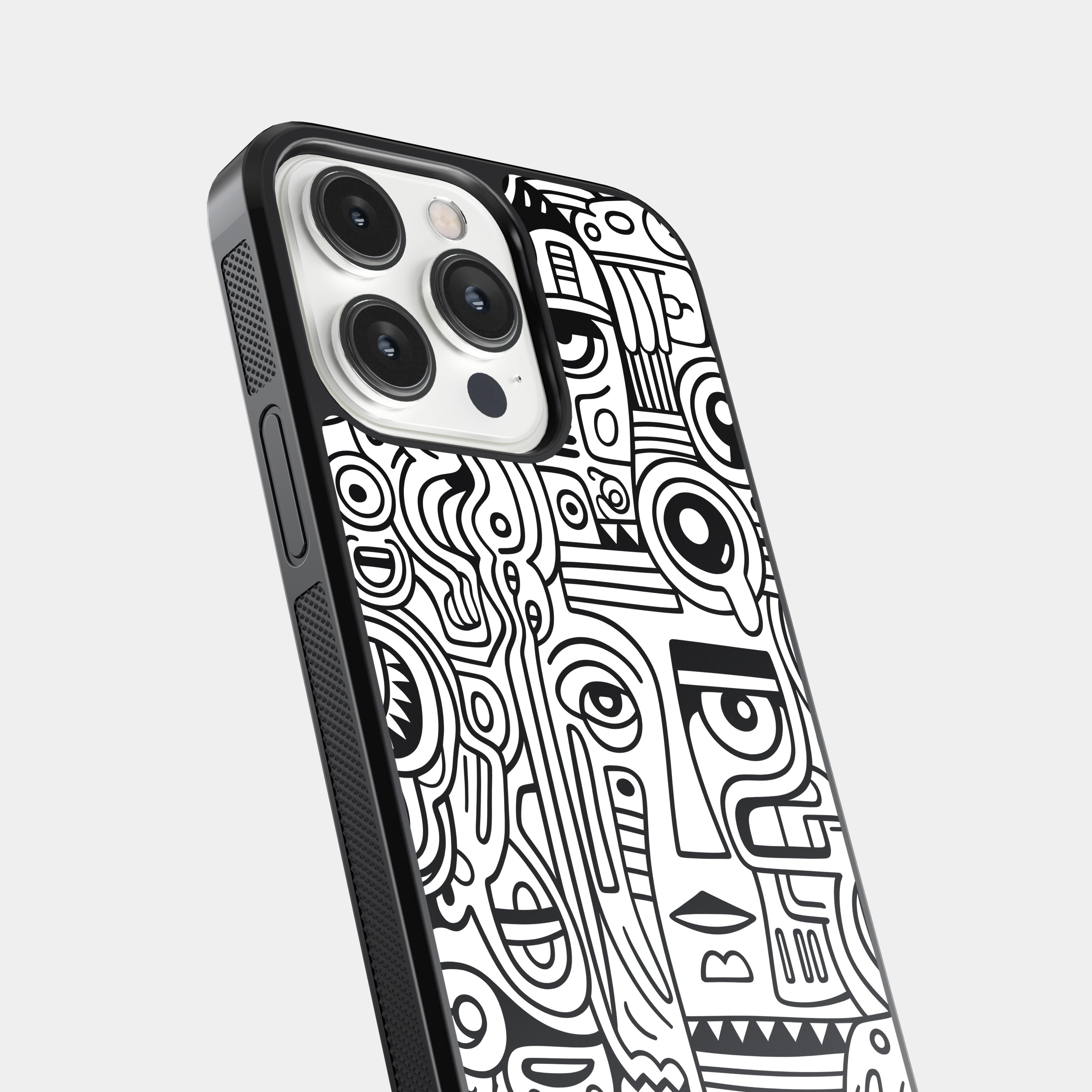 Surreal Line Art Mobile Cover - Modern Face Design
