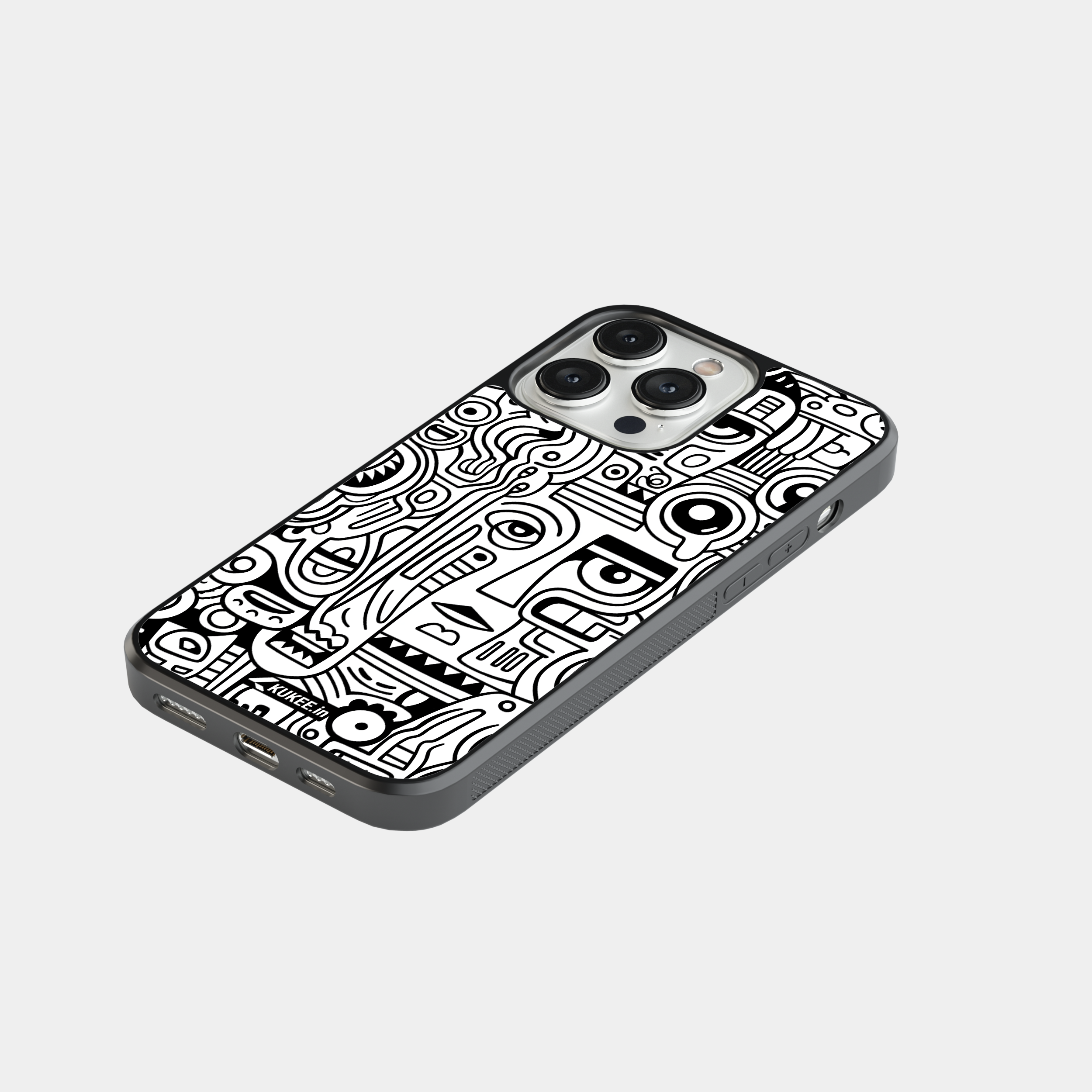 Surreal Line Art Mobile Cover - Modern Face Design