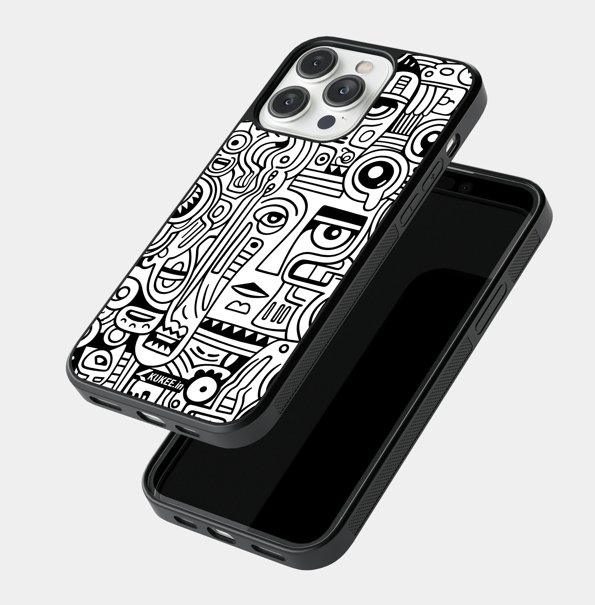 Surreal Line Art Mobile Cover - Modern Face Design