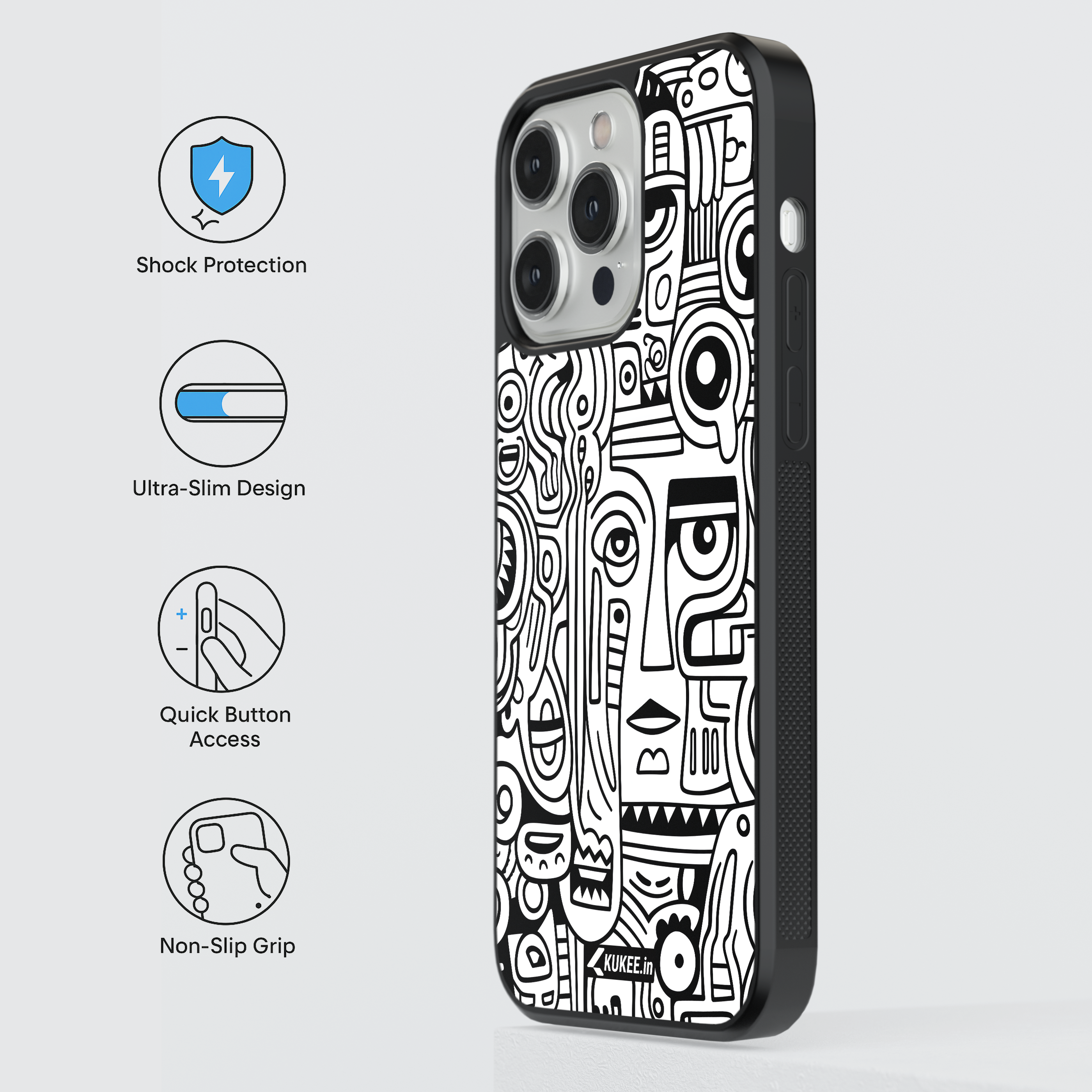 Surreal Line Art Mobile Cover - Modern Face Design
