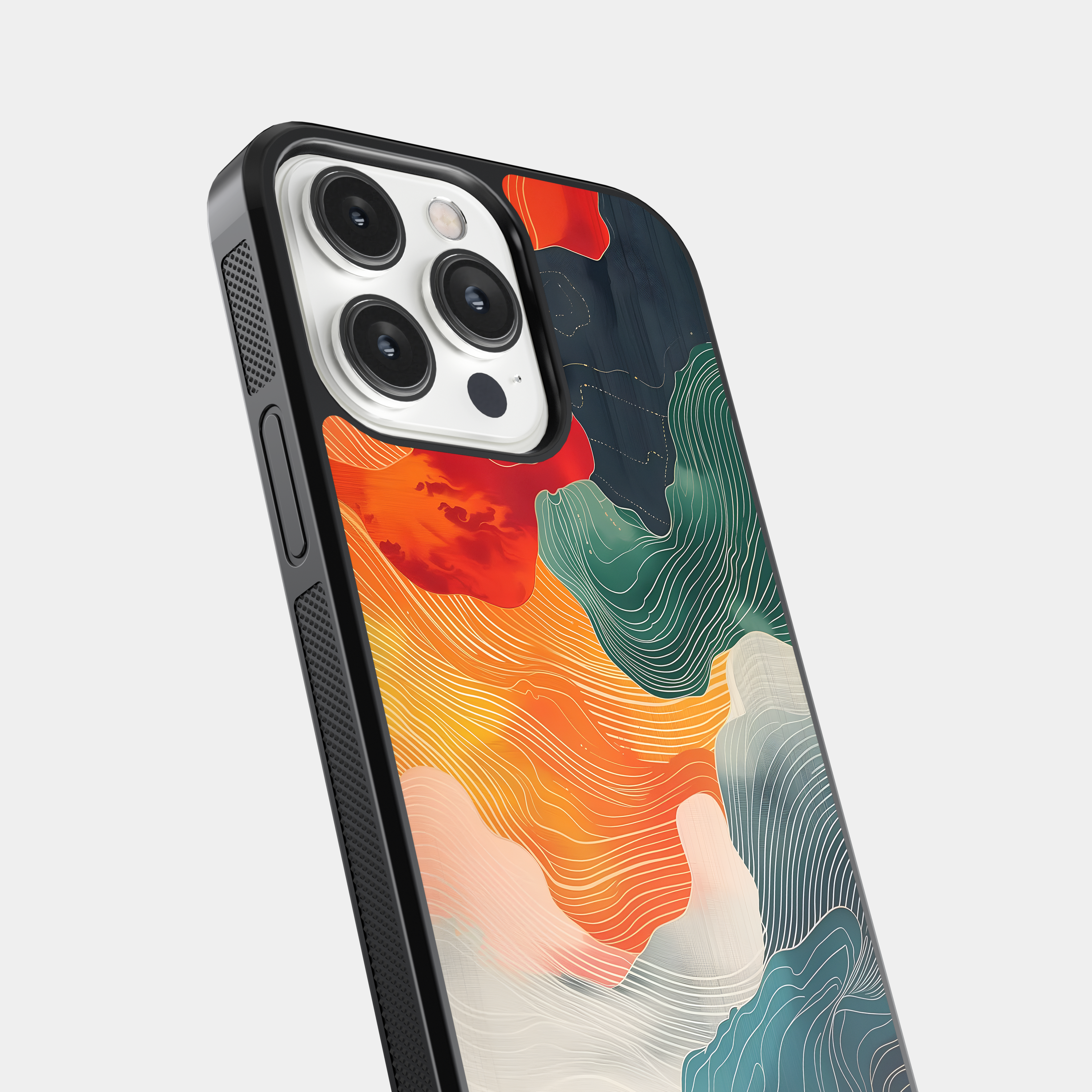 Vibrant Abstract Line Art Mobile Case - Colorful Flowing Design